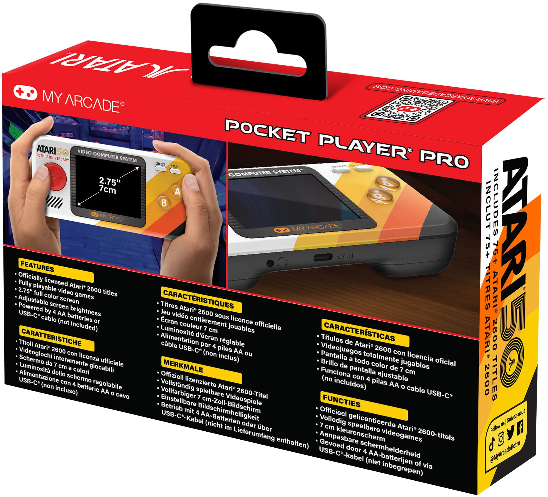 MYARCADE Retro Konsole »ATARI Pocket Player Pro«