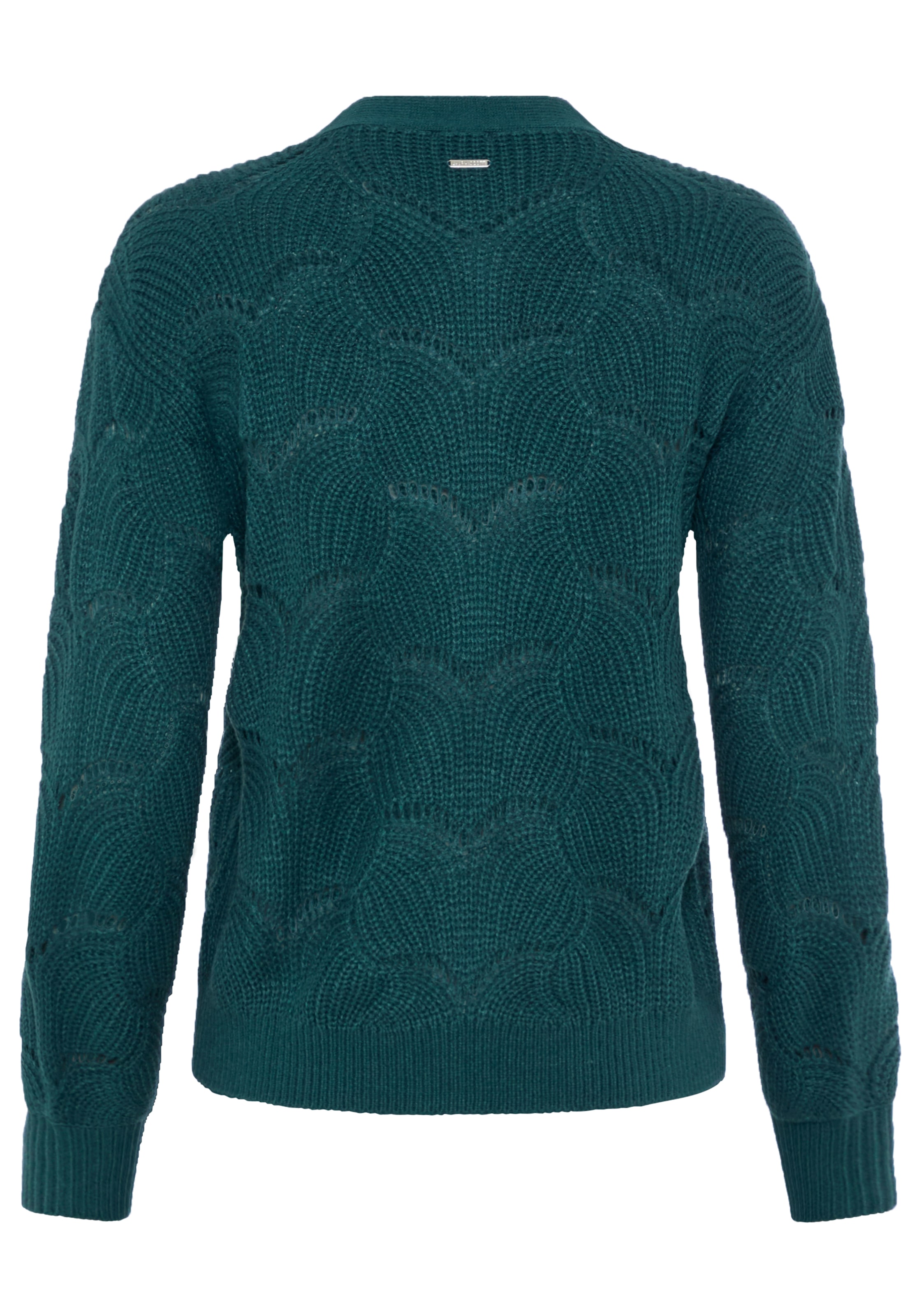 Laura Scott Strickjacke »mit Ajourstrickmuster« kurz geschnitten