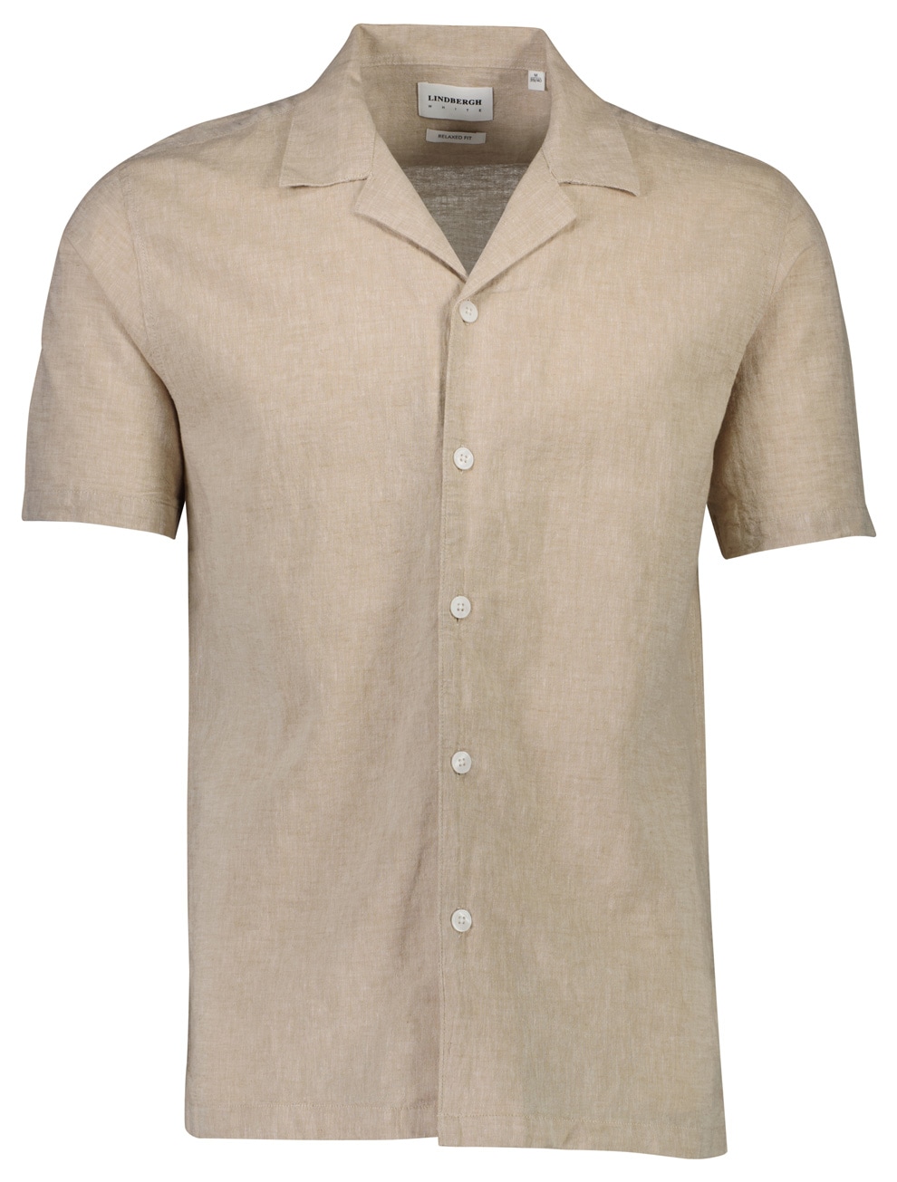 LINDBERGH Kurzarmhemd, aus einem Leinen-Baumwoll-Mix mit Knopfleiste