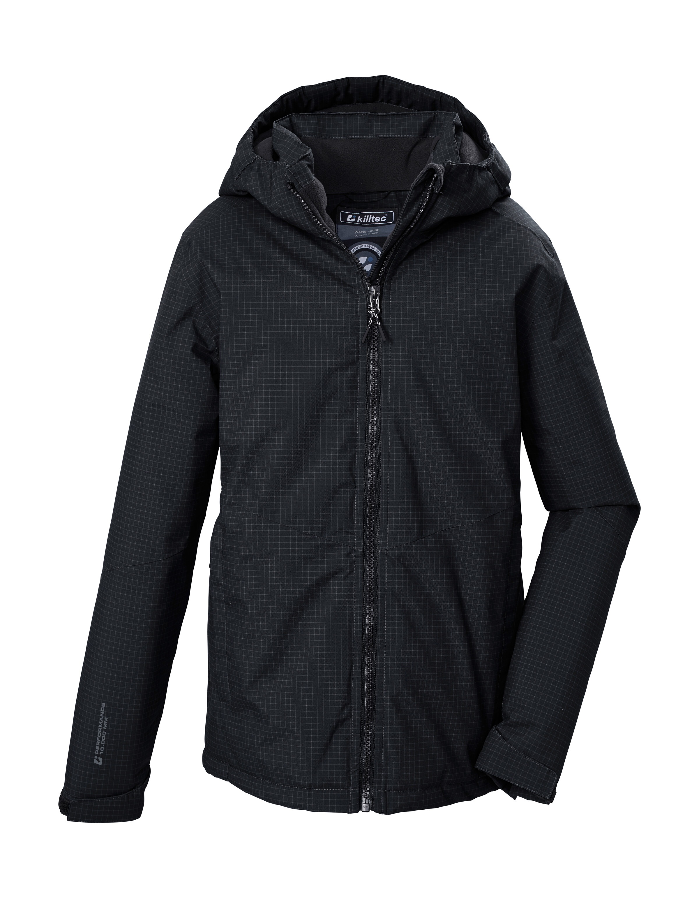 Killtec Funktionsjacke "KOW 173 BYS JCKT" Wind- und wasserdichte Kinderjacke mit Fleece und Karomuster