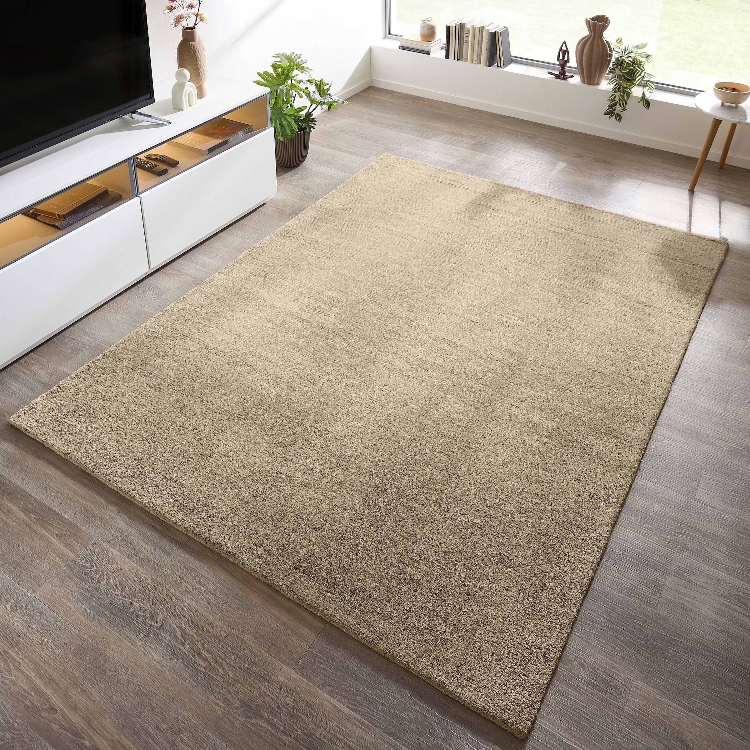 my home Wollteppich "Gabbo Natur, Handgefertigt, Teppich, reine Wolle, meli günstig online kaufen