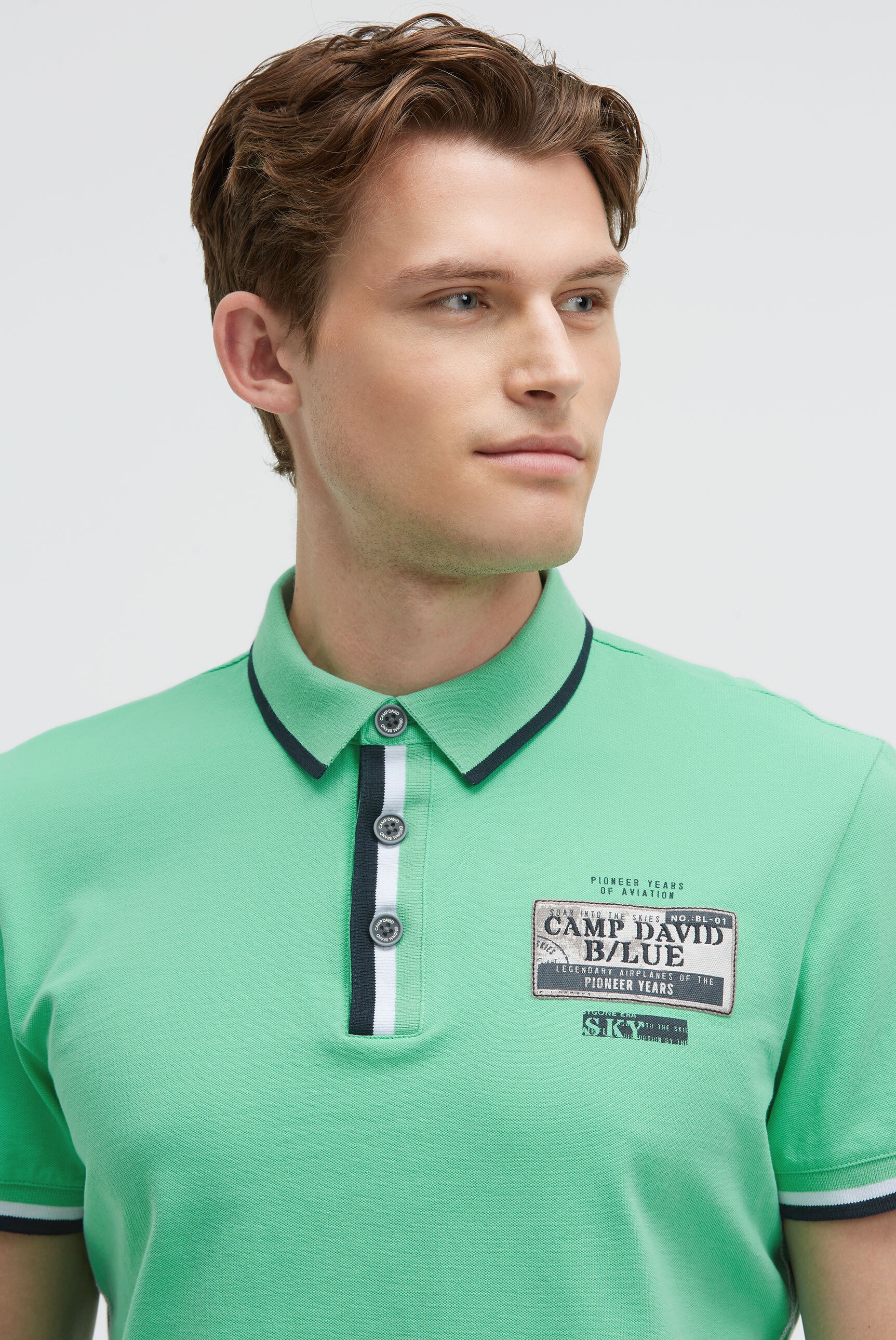 CAMP DAVID Poloshirt mit Kontrastnähten