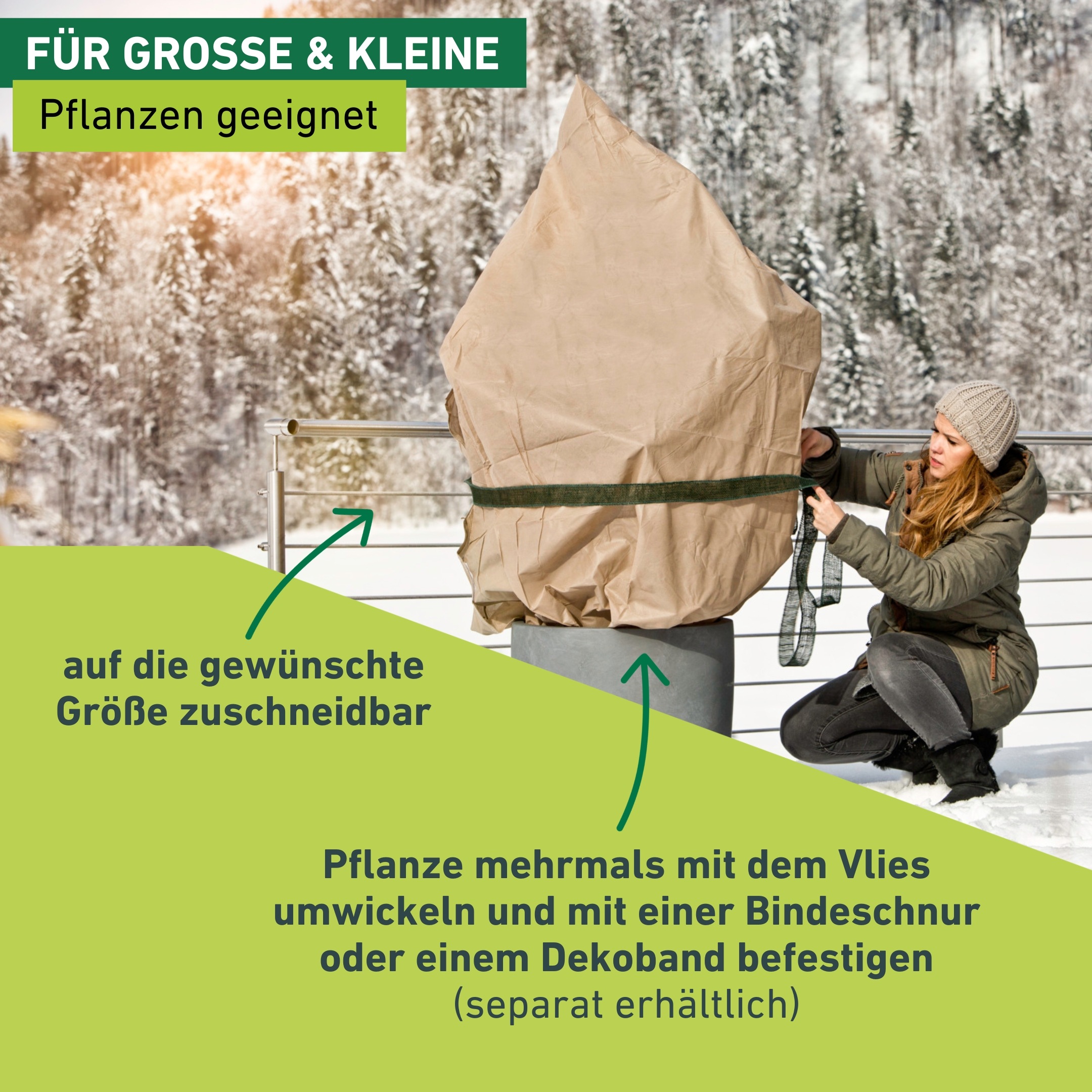 Windhager Winterschutzvlies »Protect, Gartenvlies zum Abdecken von Pflanzen« 1 Stk. tlg. Frostschutzvlies atmungsaktiv, 5 x 2 m, 30 g/m²