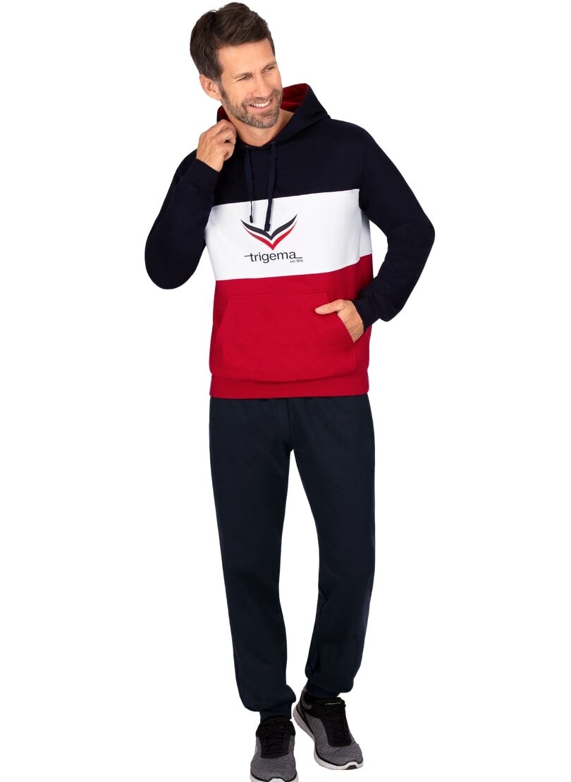Kapuzenshirt« | »TRIGEMA modischem Trigema für Jogginganzug Sweatshirt mit ▷ BAUR