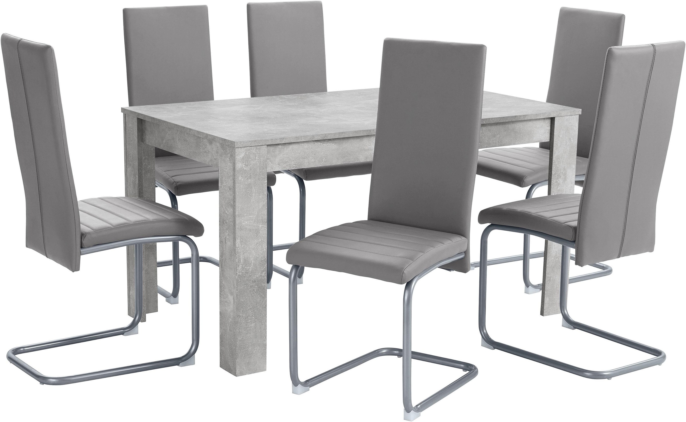 Homexperts Essgruppe "Nitro", (Set, 7 tlg.), Tisch - Breite 140 cm + 6 Stüh günstig online kaufen