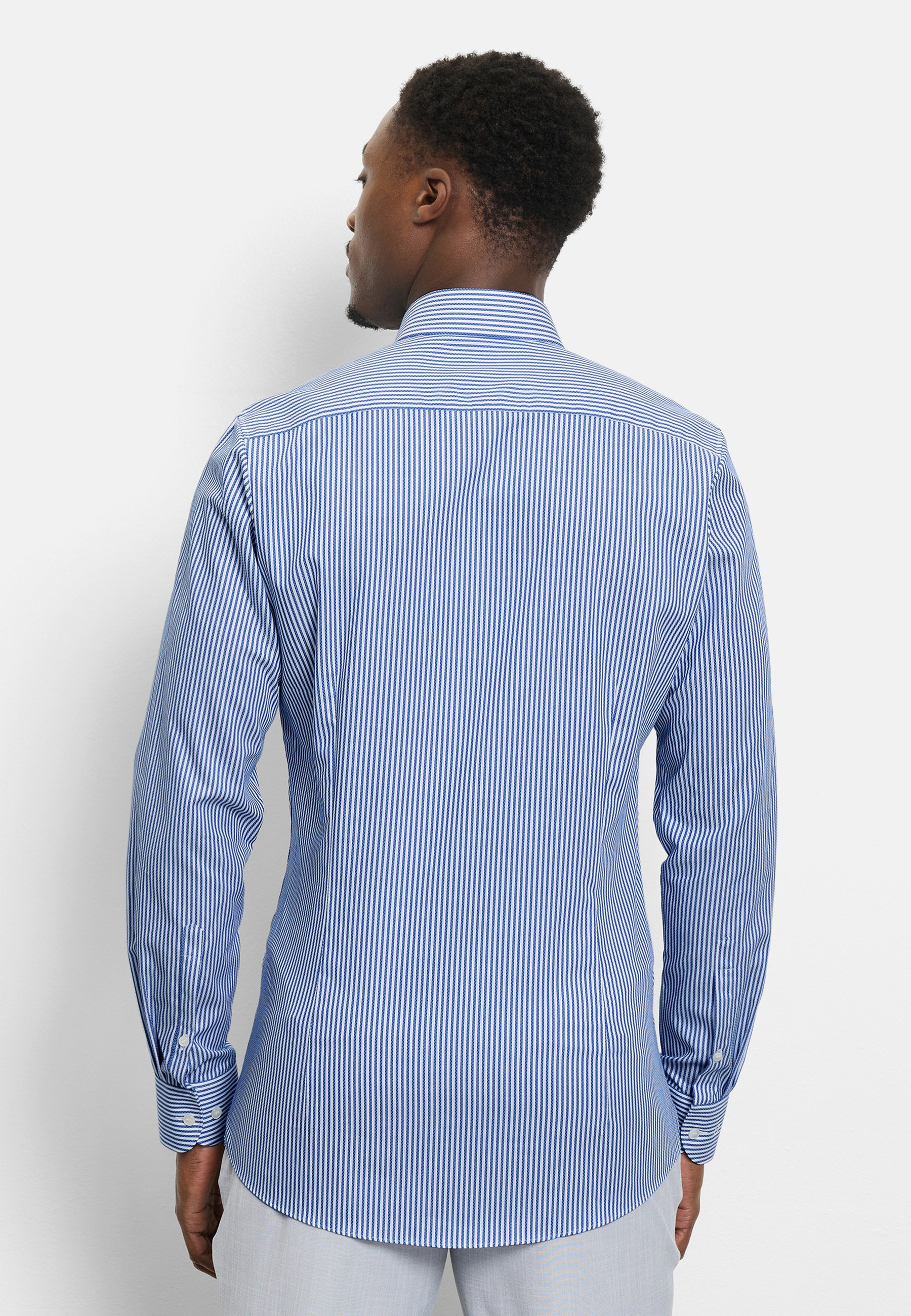 Businesshemd OLYMP "OLYMP Level Five, body fit, Royal Kent", Herren, Gr. 42, Normaler Arm, royal, 100% Baumwolle, Hemden 6