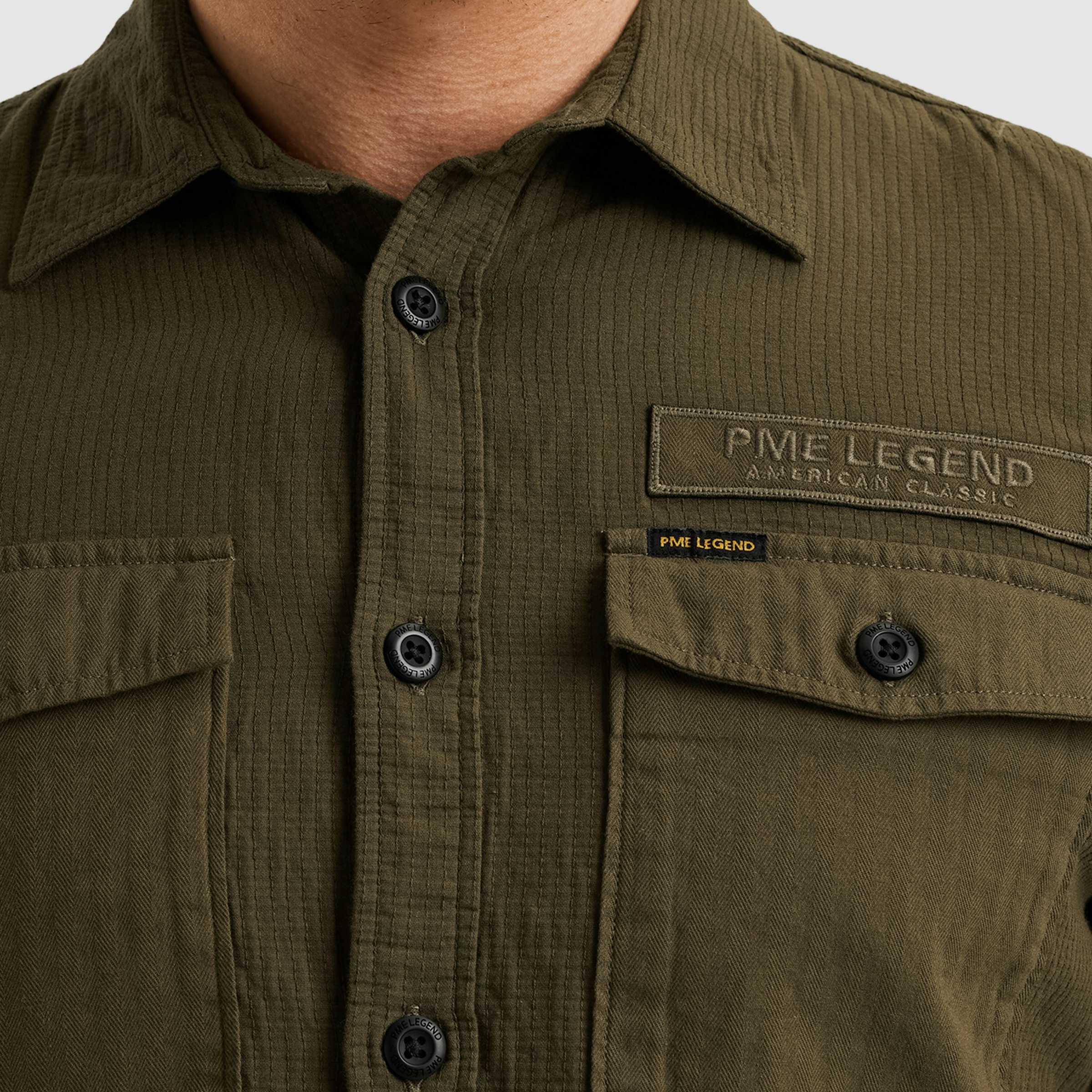 PME LEGEND Langarmhemd, mit Logo Stickerei