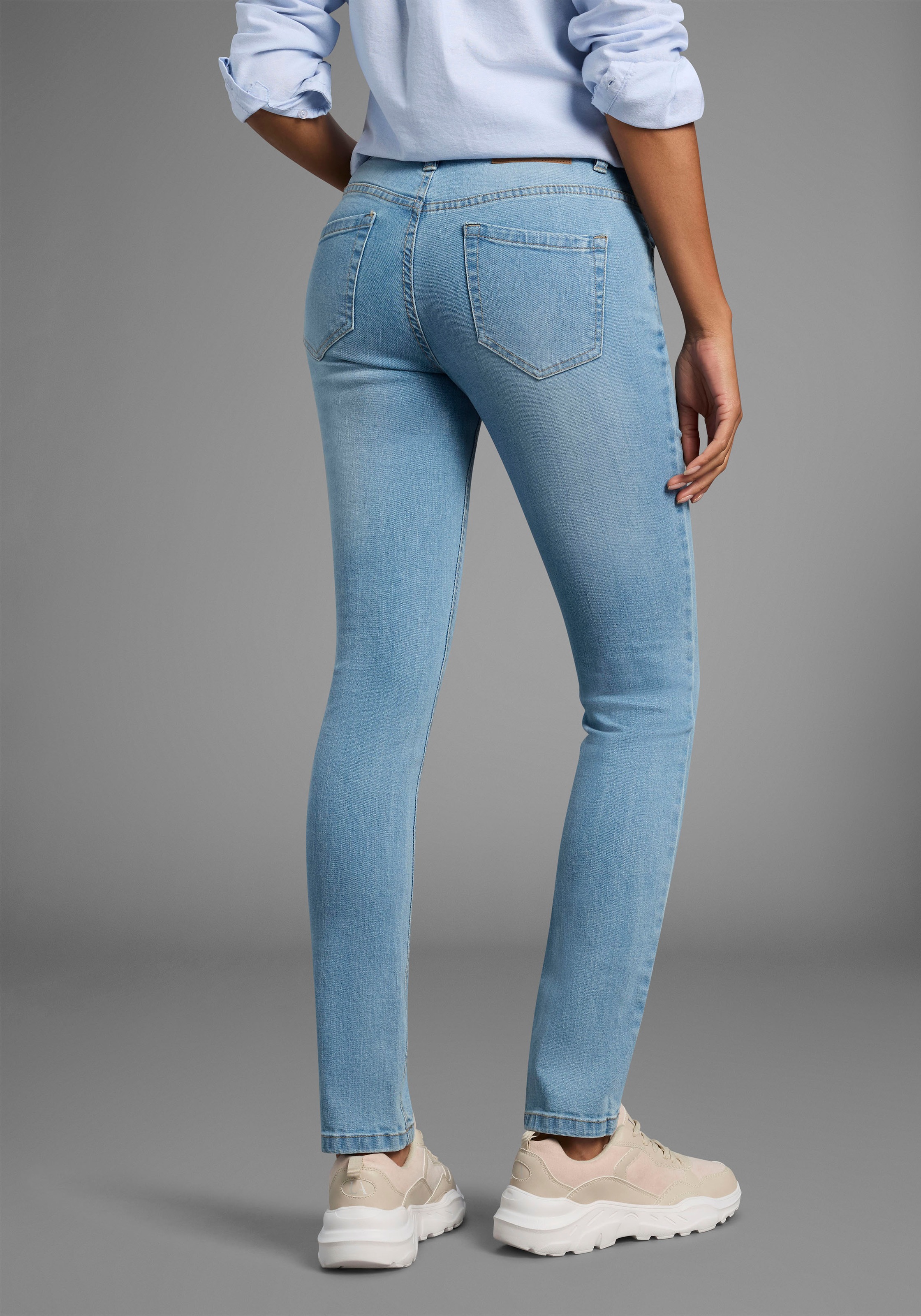 Arizona Slim-fit-Jeans "Bund mit seitlichem Gummizugeinsatz" schmale Passfo günstig online kaufen