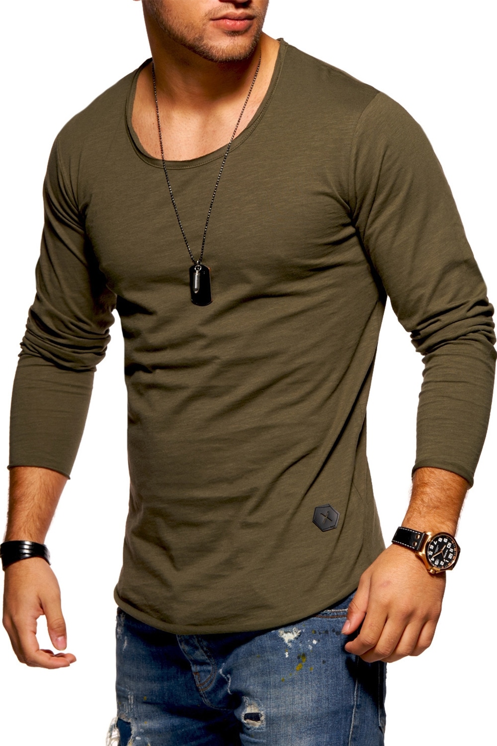 behype 1100000002199 "Dust L/S" mit weitem Halsausschnitt
