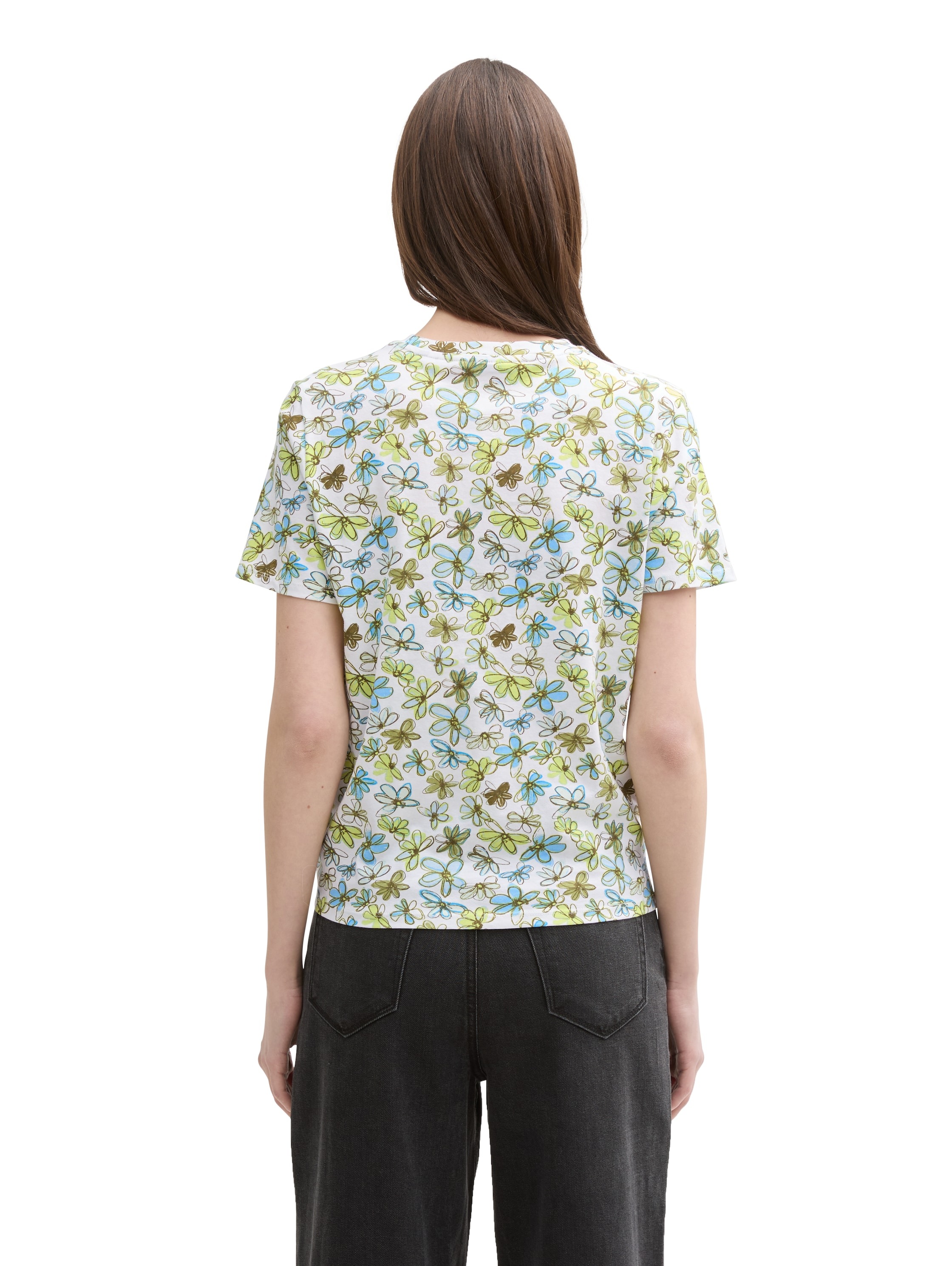 TOM TAILOR Denim T-Shirt, mit Minimalprint und seitlichem Knoten günstig online kaufen