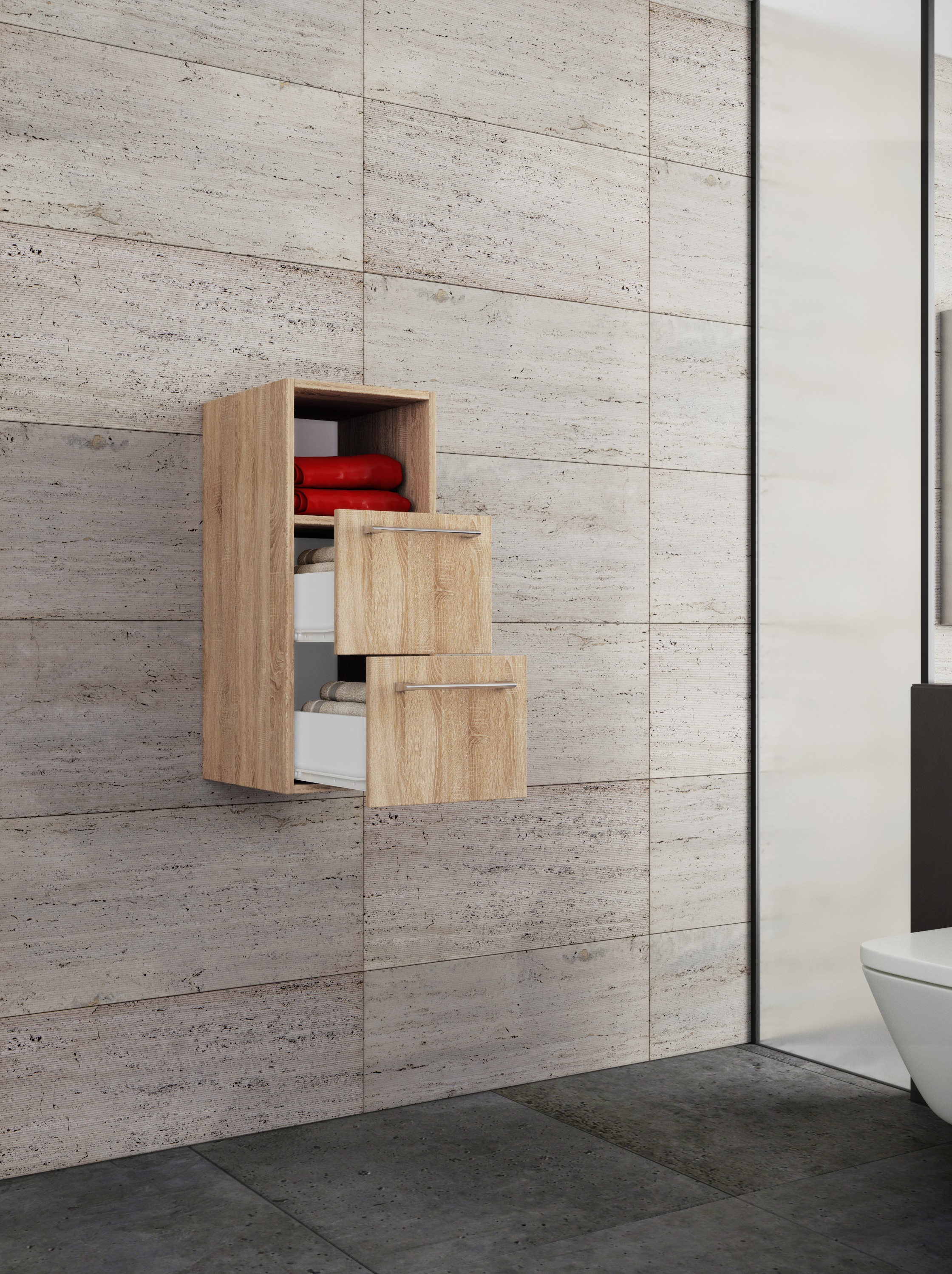 VCM Midischrank »Holz Badmöbel Midischrank Badschrank Bad Badinos S«