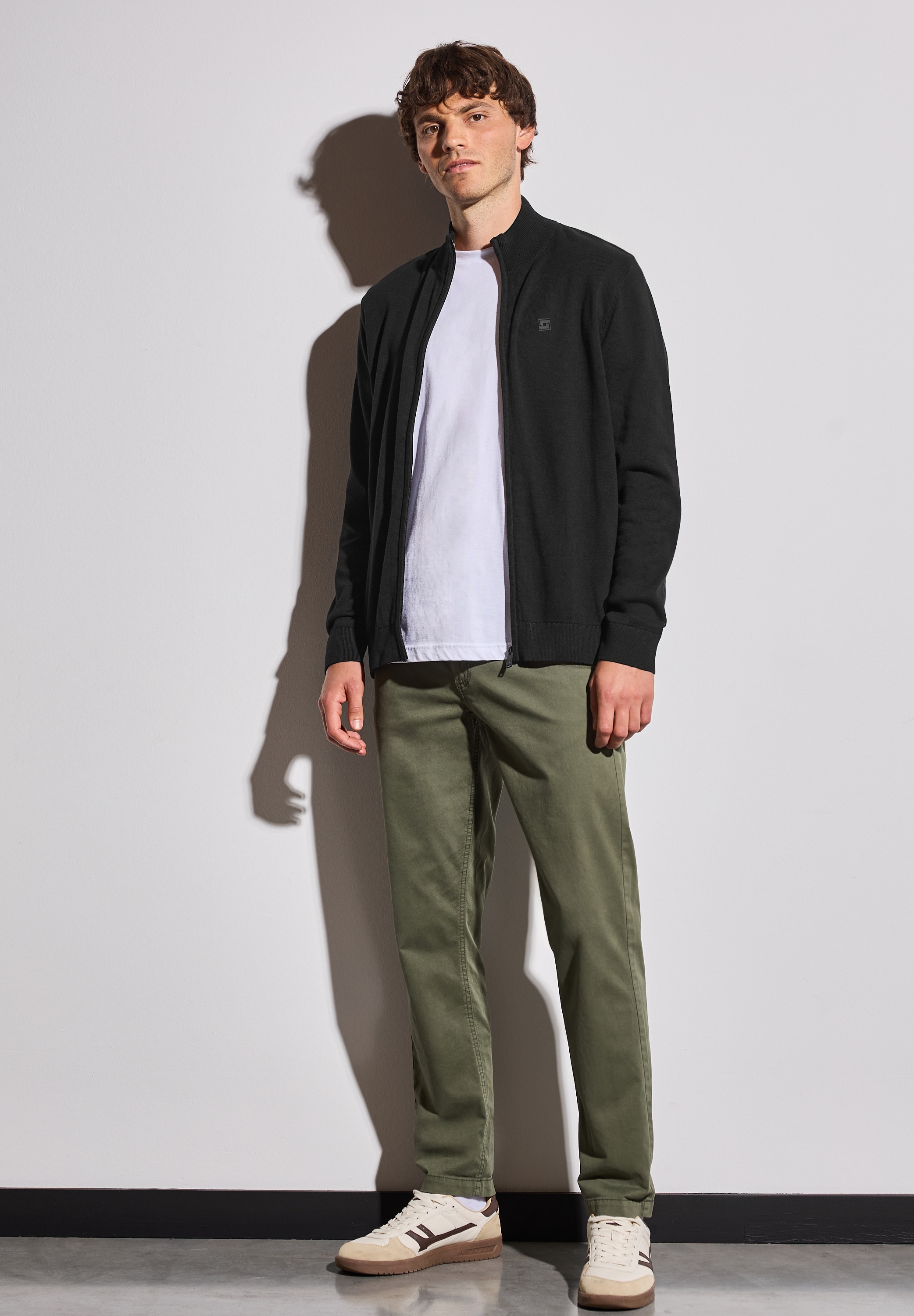STREET ONE MEN Strickjacke, aus reiner Baumwolle