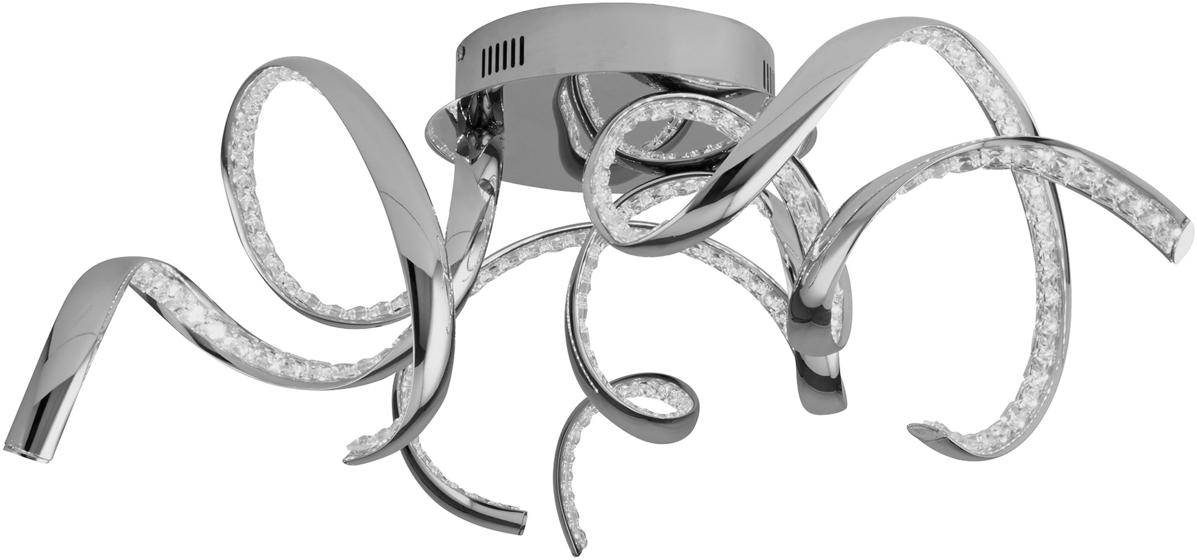 Searchlight LED Deckenleuchte »Twirls-LED-Deckenleuchte- Chrom & klarer Kristall« LED-Modul 1 Stk.