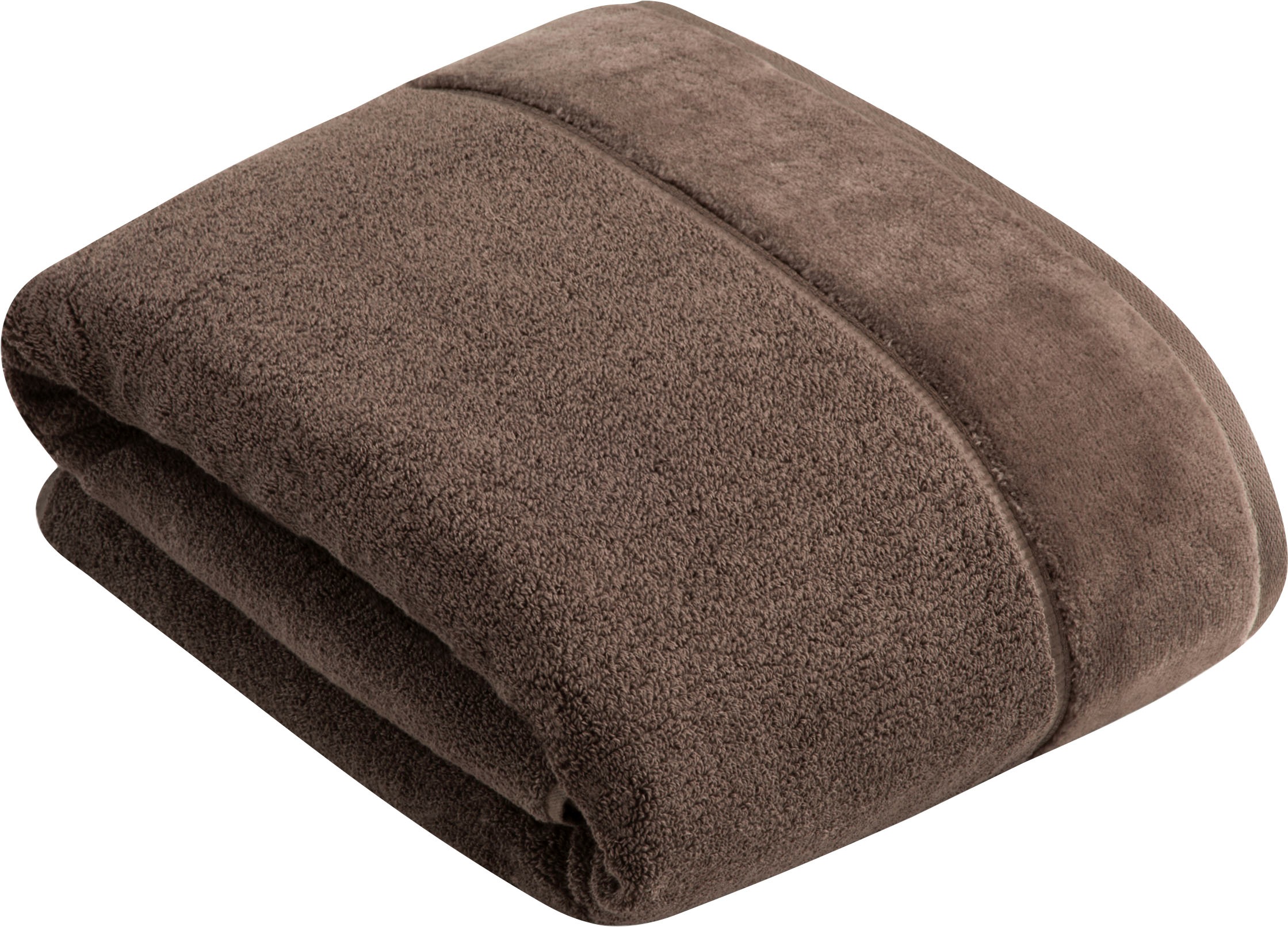 Badetuch VOSSEN, B:100cm L:150cm, braun, Frottier, Obermaterial: 100% Baumwolle, Handtücher, "Pure", Baumwolle & VEGAN, mit eleganter Veloursbordüre