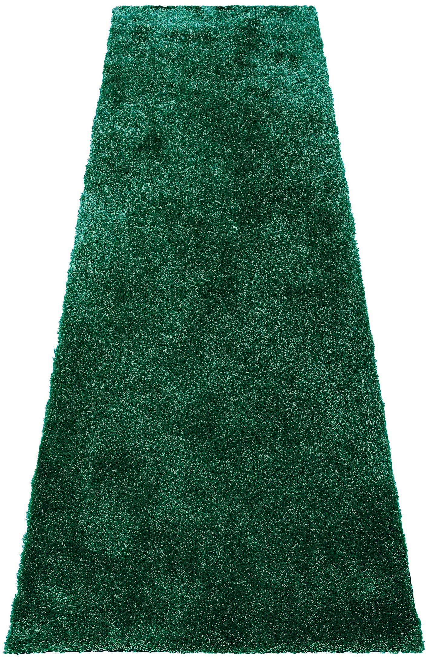 Bruno Banani Hochflor-Läufer »Dana Teppich, Kundenliebling«, rechteckig, 30 mm Höhe, Brücke, uni, weich, Mikrofaser, Diele, Flur, Wohnzimmer, Schlafzimmer
