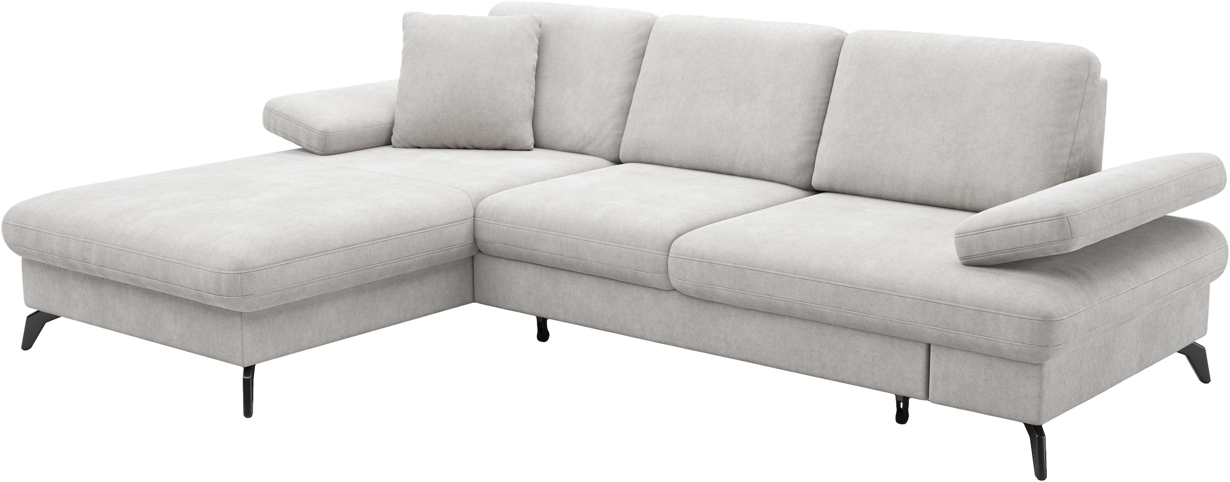 sit&more Ecksofa »Morris L-Form«, mit Bettfunktion, bzw. XXL-Sitzfläche, Armteilverstellung & Zierkissen