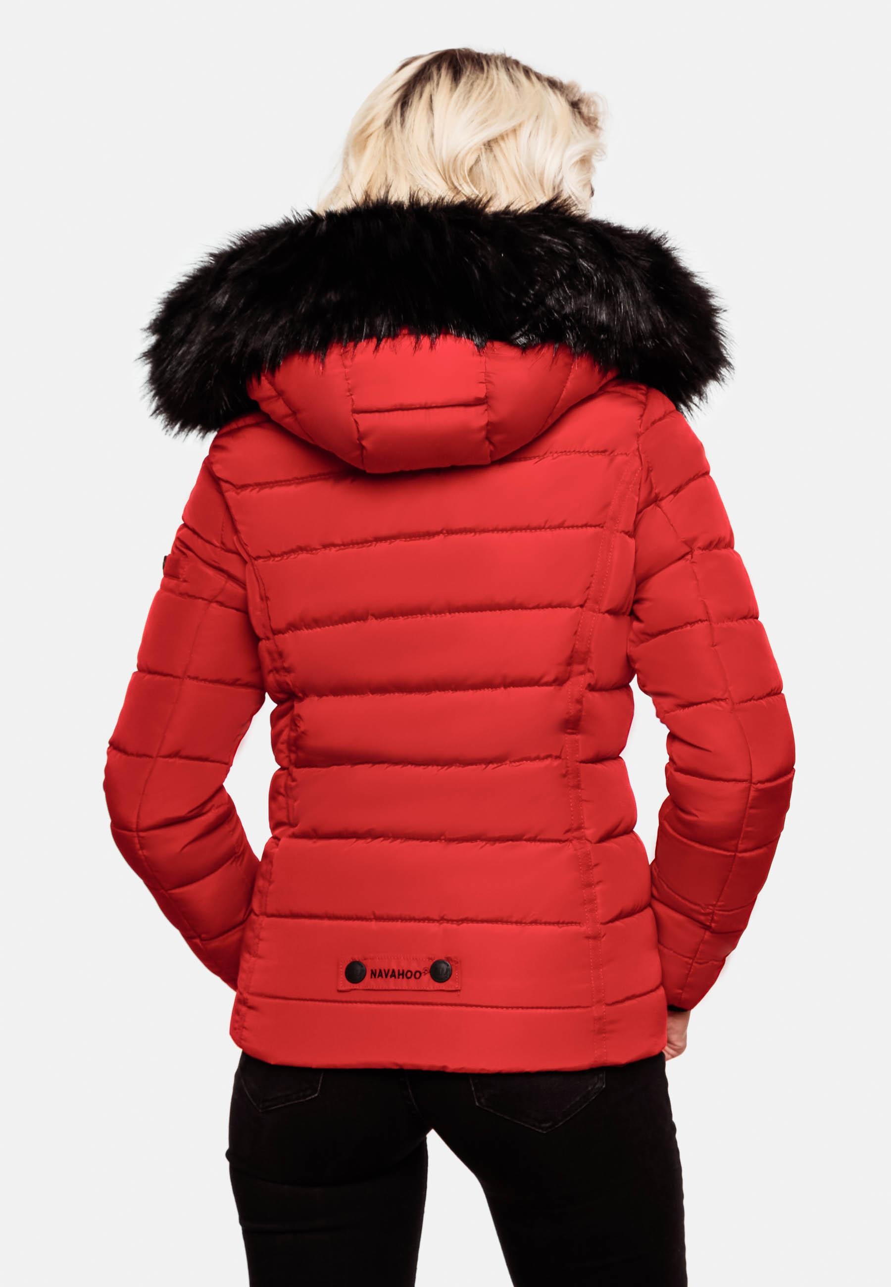 Navahoo Steppjacke »Miamor« mit Kapuze hochwertige Winterjacke m. voluminöser Kunstpelz-Kapuze