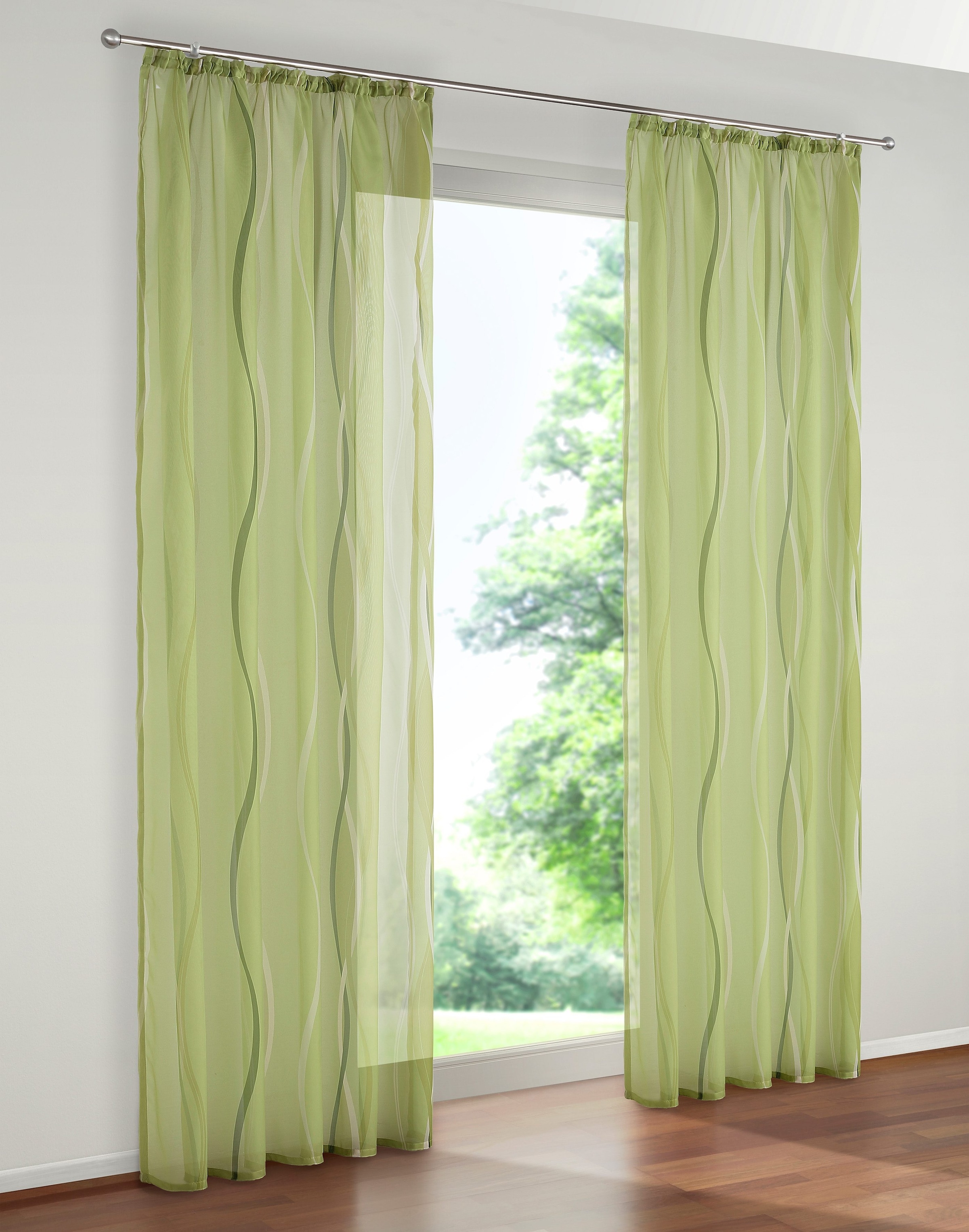 my home Gardine »Dimona«, Voile, (2 Polyester 2er-Set, St.), | transparent, BAUR