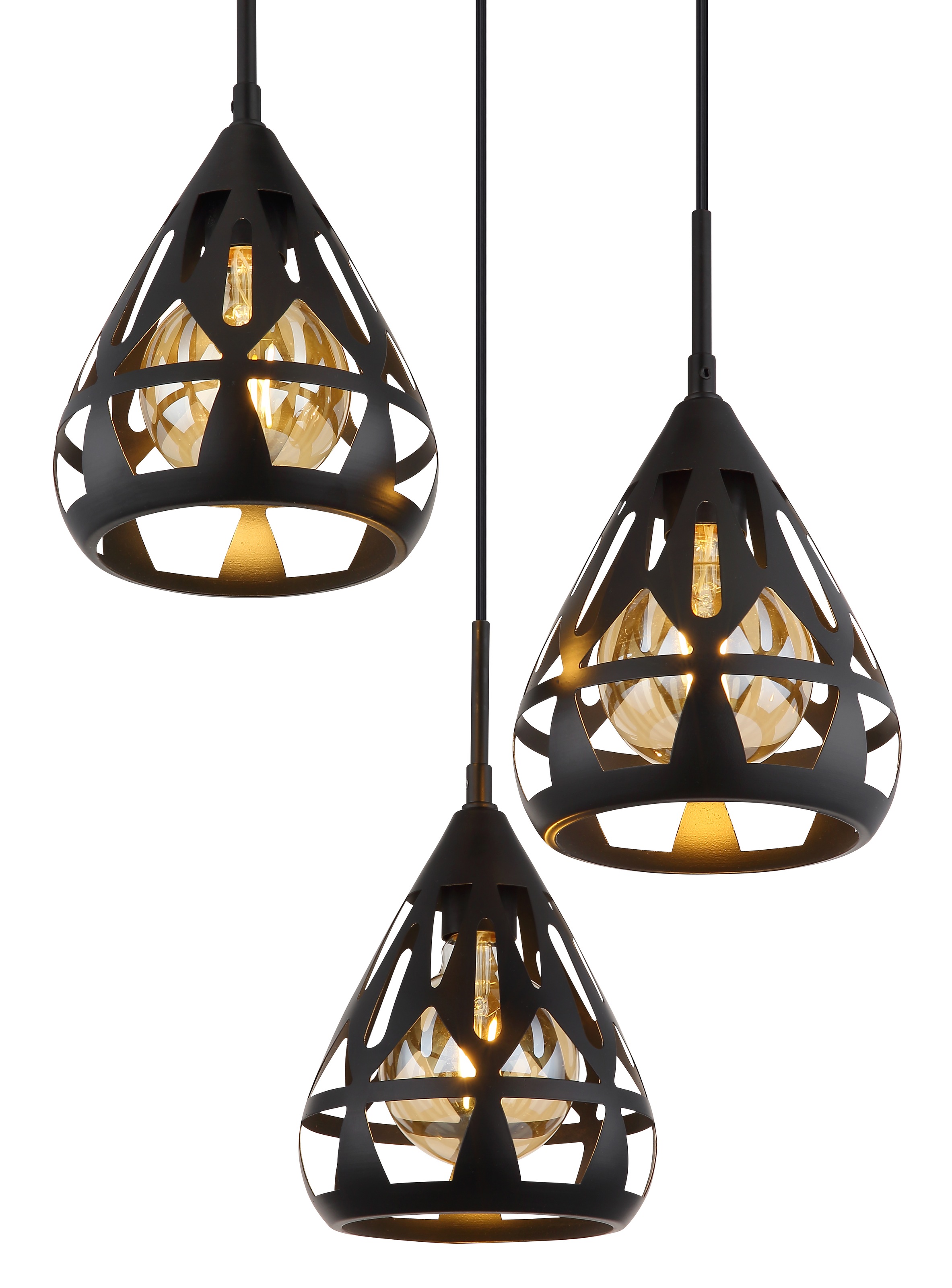 GLOBO LIGHTING Hängeleuchte »HASSAN«, Leuchtmittel E27 | ohne Leuchtmittel, Hängelampe/Pendelleuchte/Esszimmer/Wohnzimmer/Esstisch