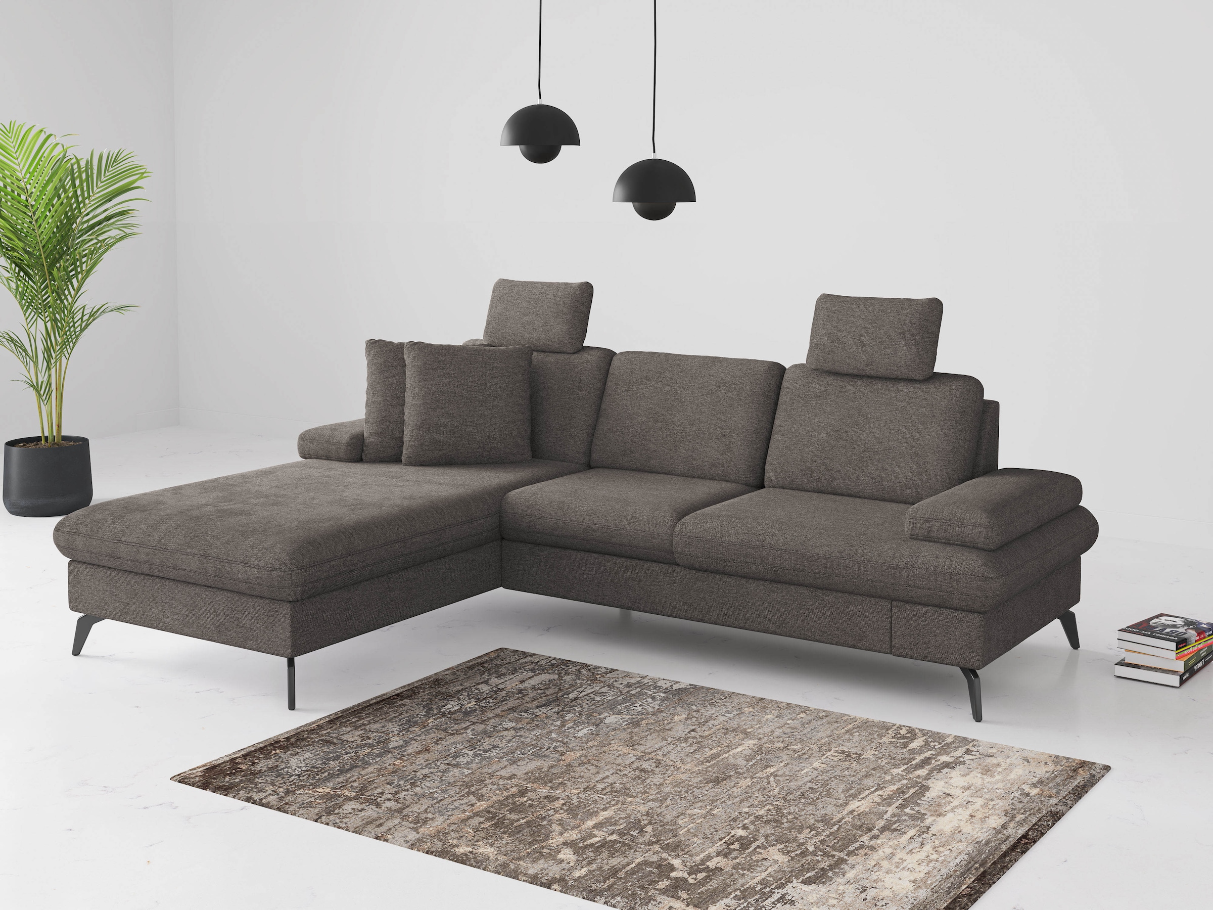 sit&more Ecksofa »Morris Jubi L-Form«, inkl. Armteilfunktion und 1 Zierkissen, wahlweise mit Bettfunktion