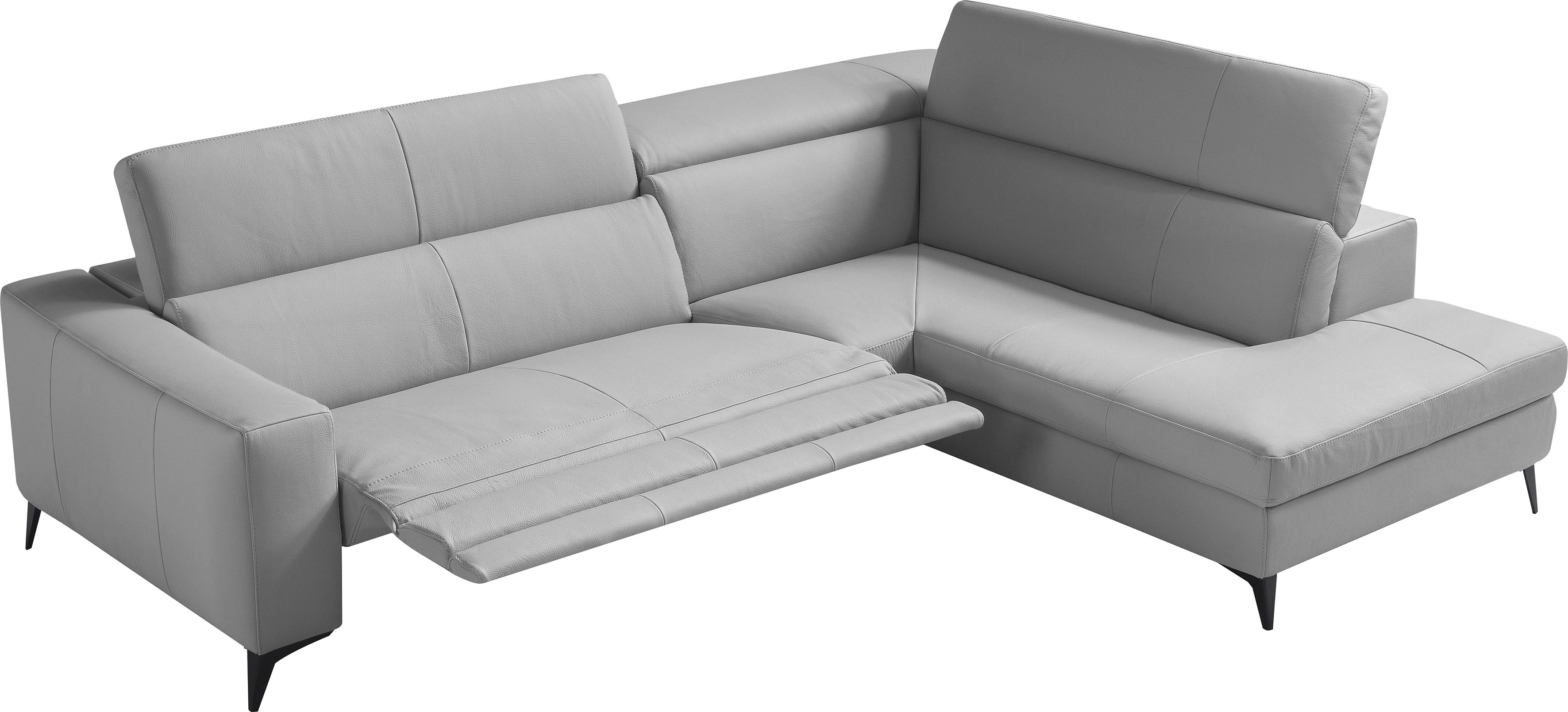 Egoitaliano Ecksofa "Edith, Designsofa mit hohem Sitzkomfort, Breite 269cm, L-Form" inkl. elektrischer Relaxfunktion und manuell verstellbaren Kopfteilen