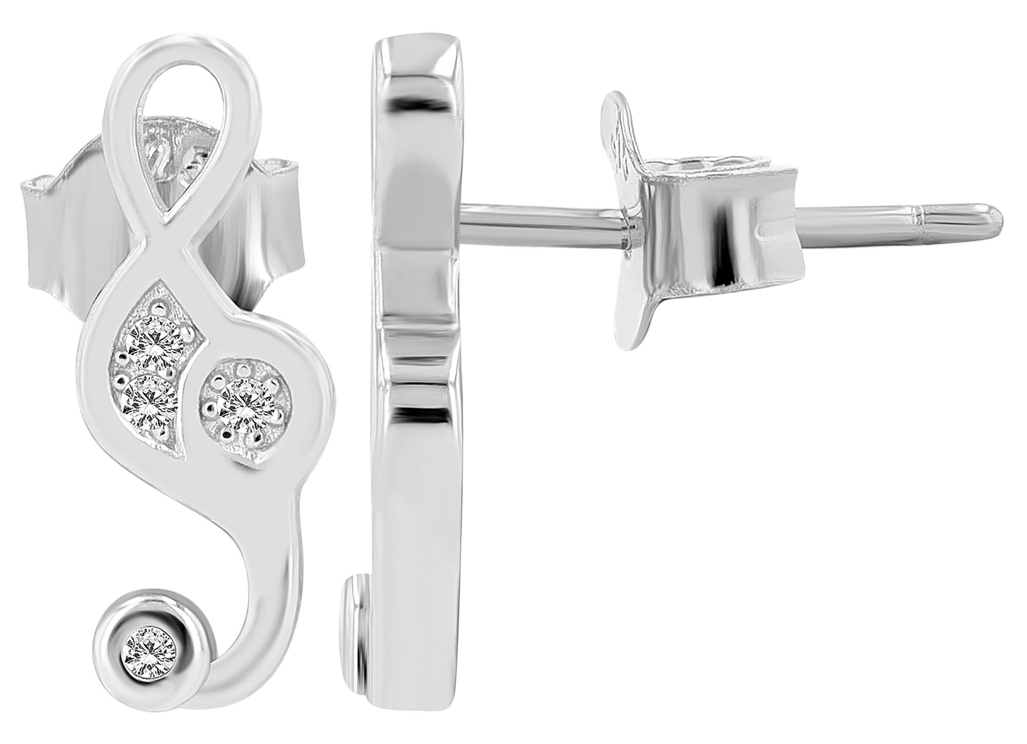 Adelia´s Paar Ohrhänger "Ohrringe – Ohrstecker Schlüssel aus 925 Silber mit Zirkonia" Schöne Geschenkidee zum Geburtstag