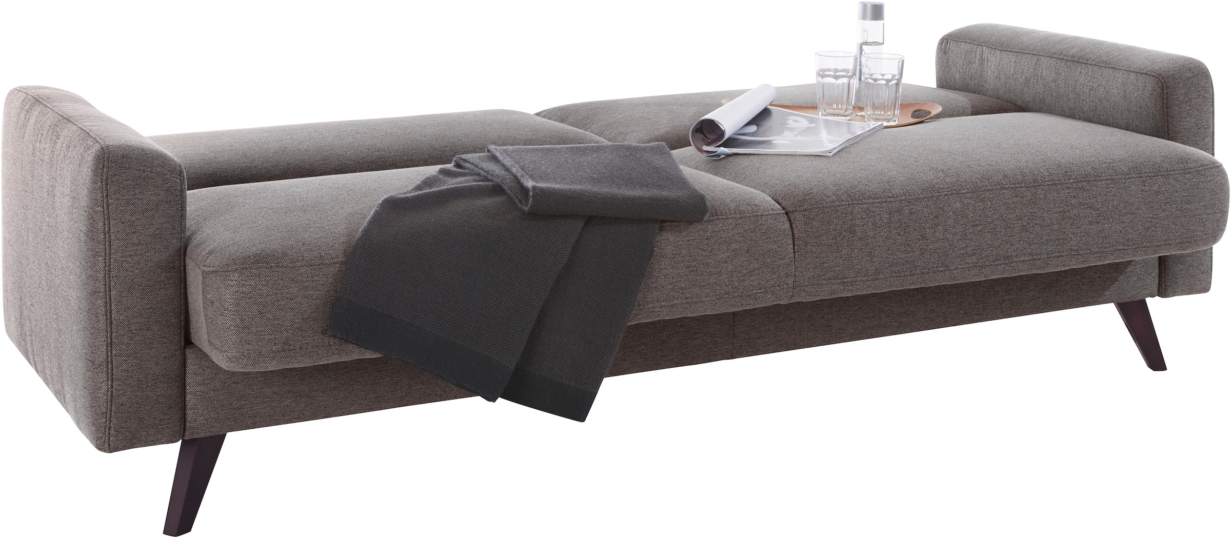 exxpo - sofa fashion 3-Sitzer »Samso, elegant und bequem, toller Sitzkomfort, Schlafsofa«, Kippcouch, inklusive Bettfunktion und Bettkasten, Komfortsitzhöhe 49cm