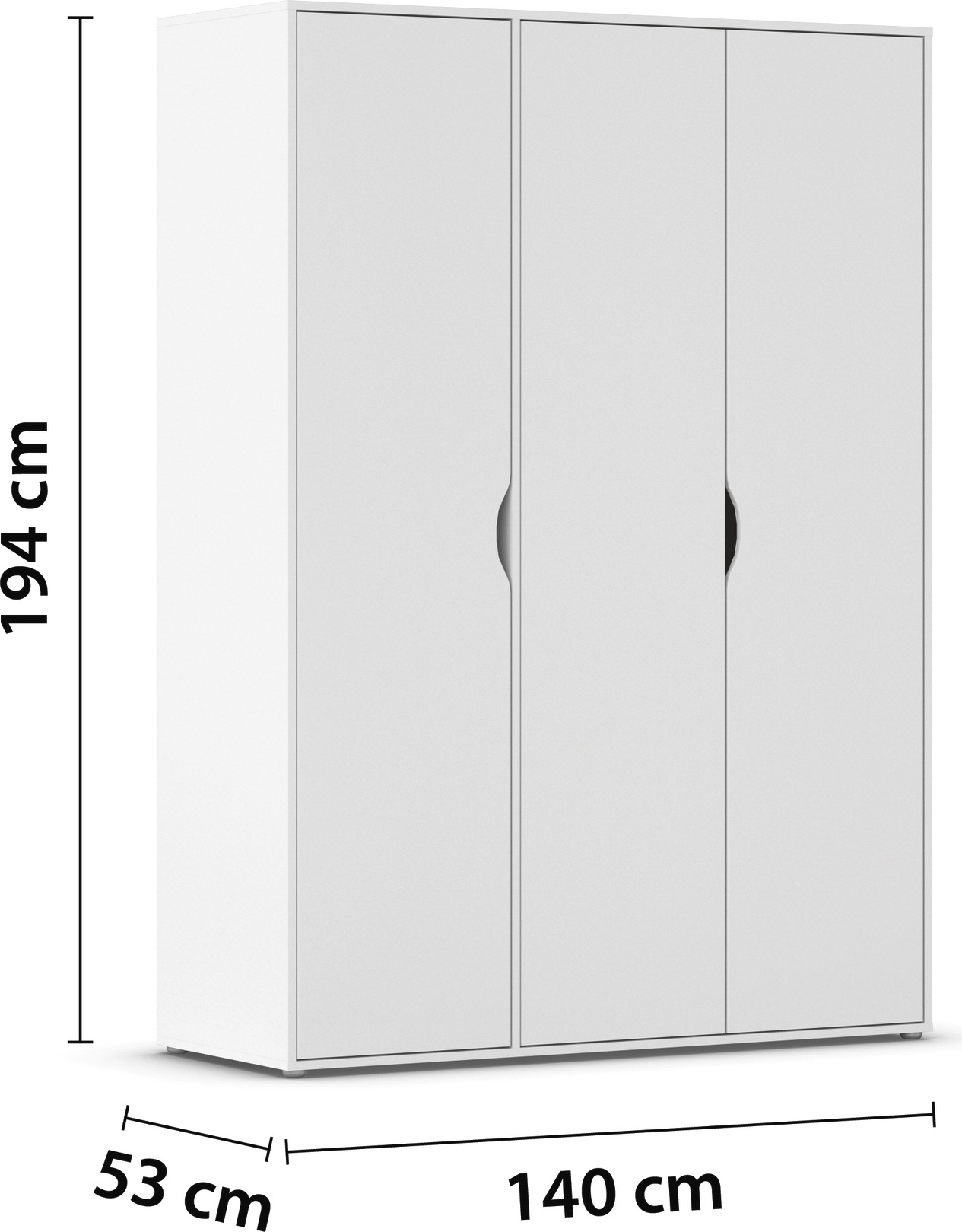 rauch Drehtürenschrank »Kleiderschrank Schrank Garderobe Wäscheschrank NARAI viel Stauraum«, (in 3 verschiedenen Ausstattungen BASIC/CLASSIC/PREMIUM), Griffausfräsungen für eine grifflose Optik TOPSELLER MADE IN GERMANY
