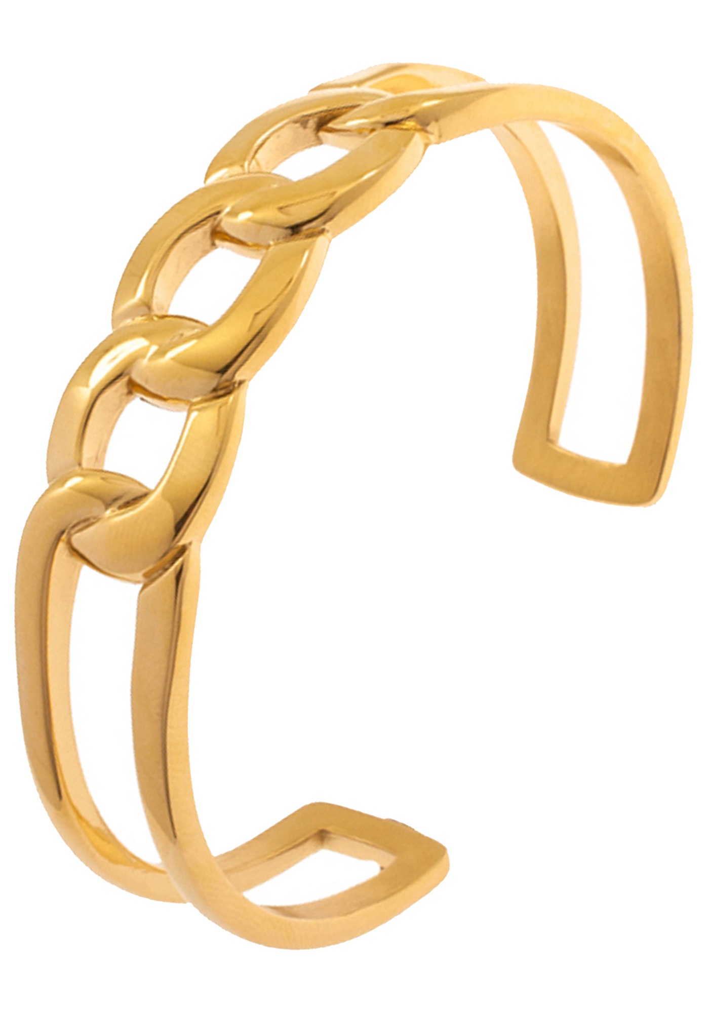Armspange JOBO "offener Armreif", goldfarben, Armbänder, Damen, Edelstahl, Armspange, Edelstahl goldfarben beschichtet
