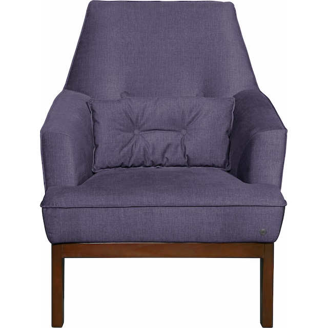 TOM TAILOR HOME Sessel »COZY«, im Retrolook, mit Kedernaht und Knöpfung, Füße  nussbaumfarben | BAUR