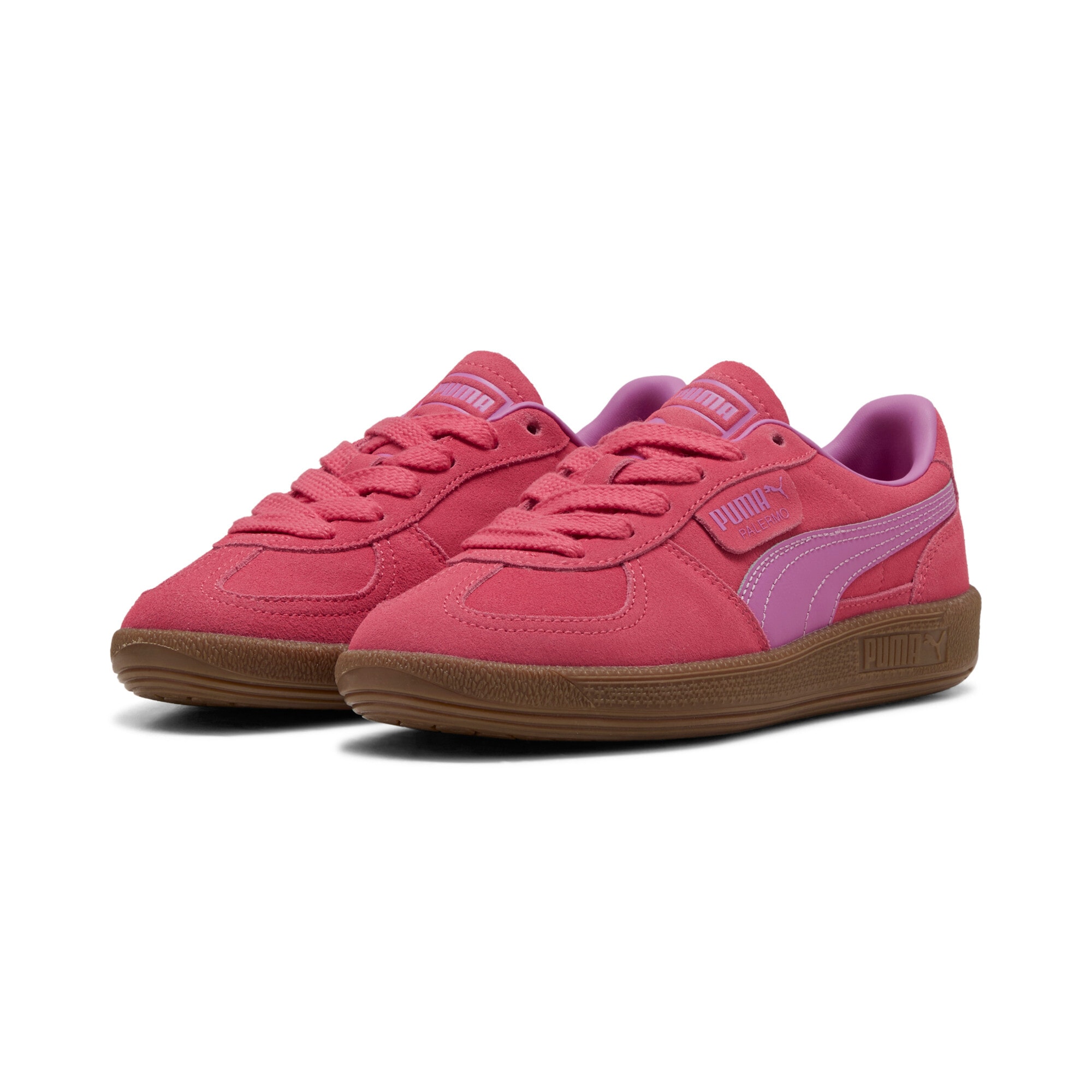 Sneaker PUMA "PALERMO JR", Jungen, Gr. 38, magic rose, mauve pop, Leder, unifarben, Schuhe Sneaker, niedrige Schuhhöhe, mit Schnürung, nicht herausnehmbare Innensohle
