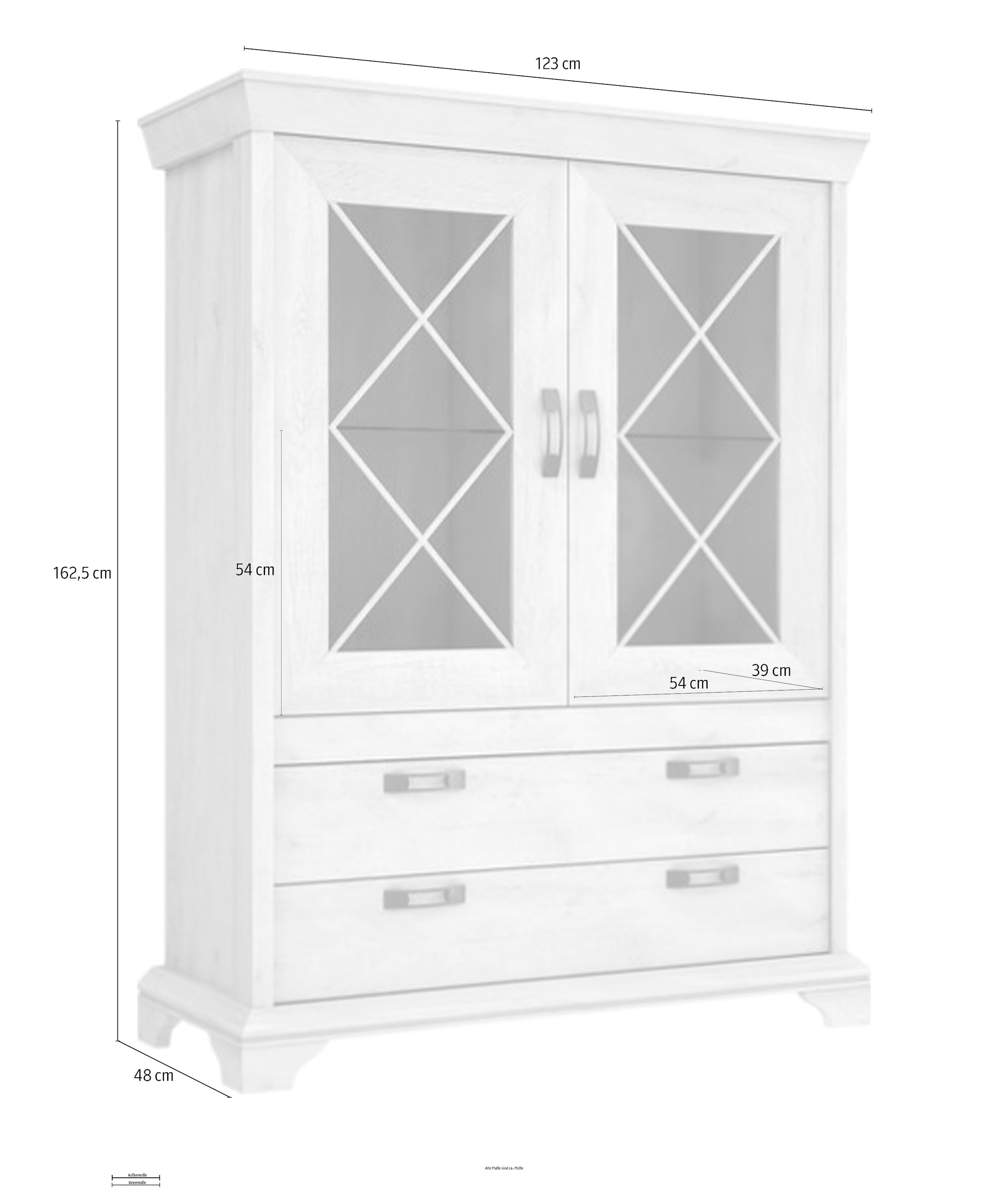 FORTE Highboard »Kashmir«, Breite 123 cm
