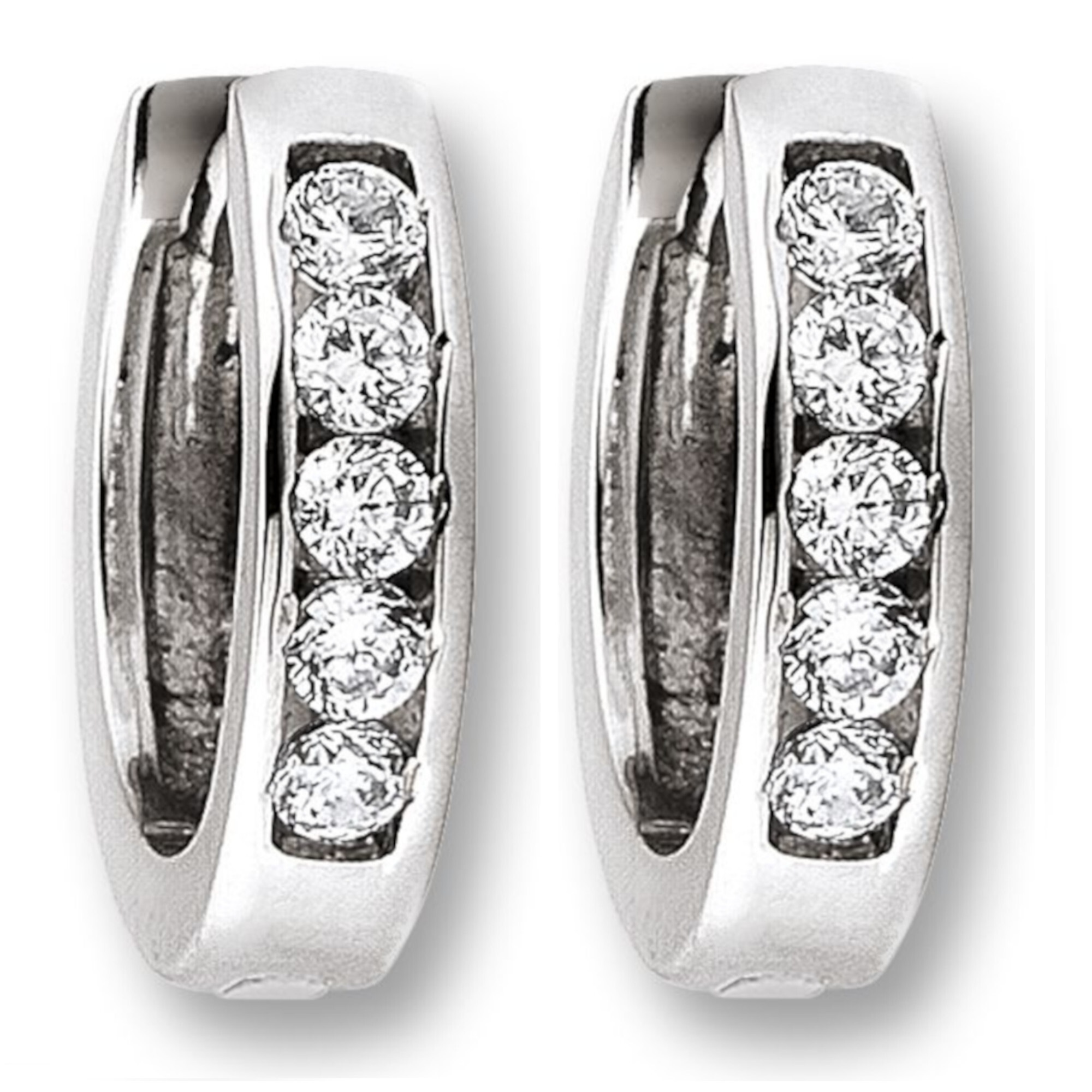 Paar Creolen ONE ELEMENT "Zirkonia Ohrringe Creolen aus 333 Weißgold", silber, Ohrringe, Damen, Damen,mit Zirkonia, Gold Weißgold 333, Gold, Weißgold 333, Fein gefertigt – ein Zeichen mit besonderer Bedeutung