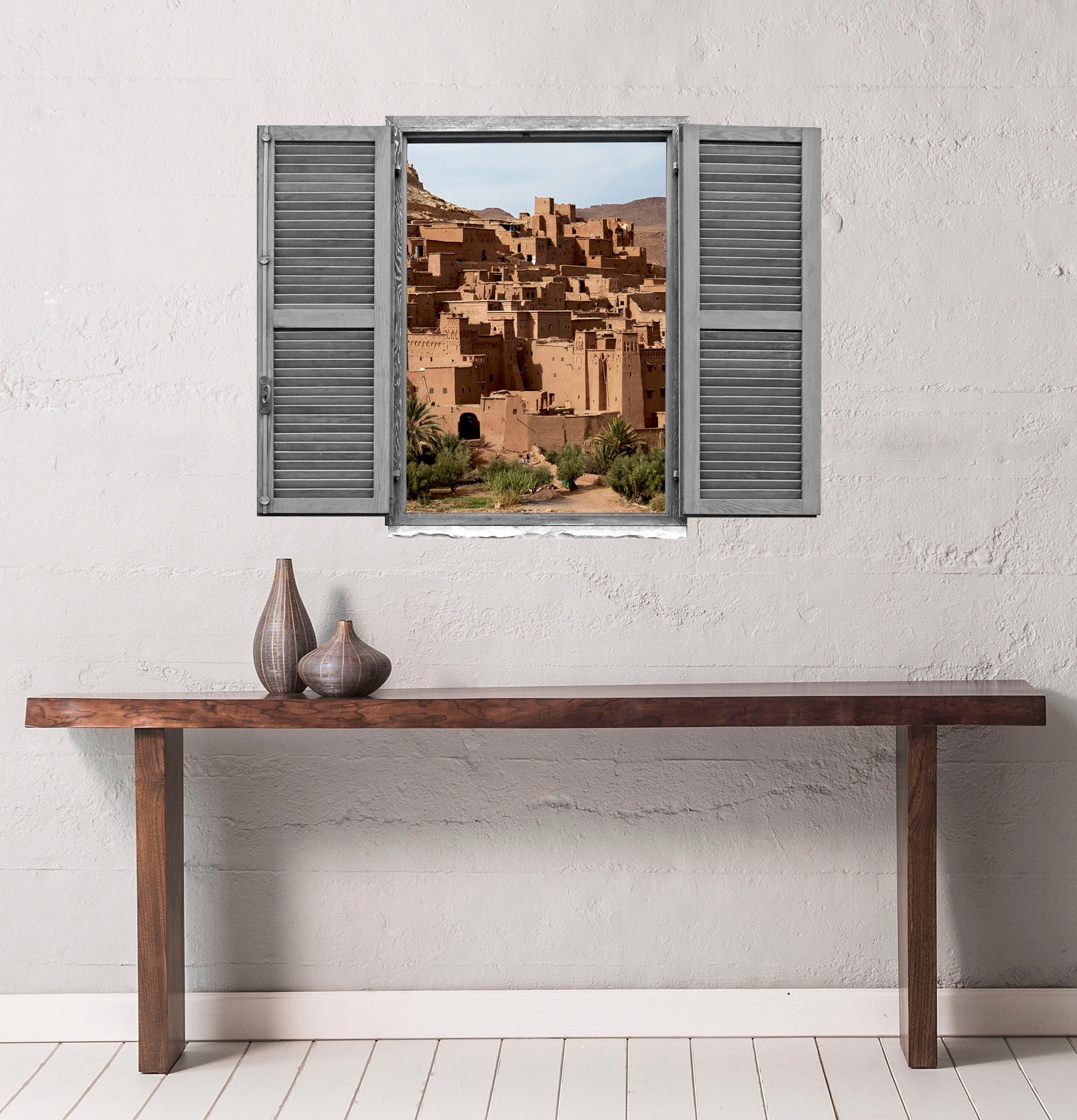queence Wandtattoo »Stadt«, (1 St.), Wandsticker, Wandbild, selbstklebend, 3D, Fenster