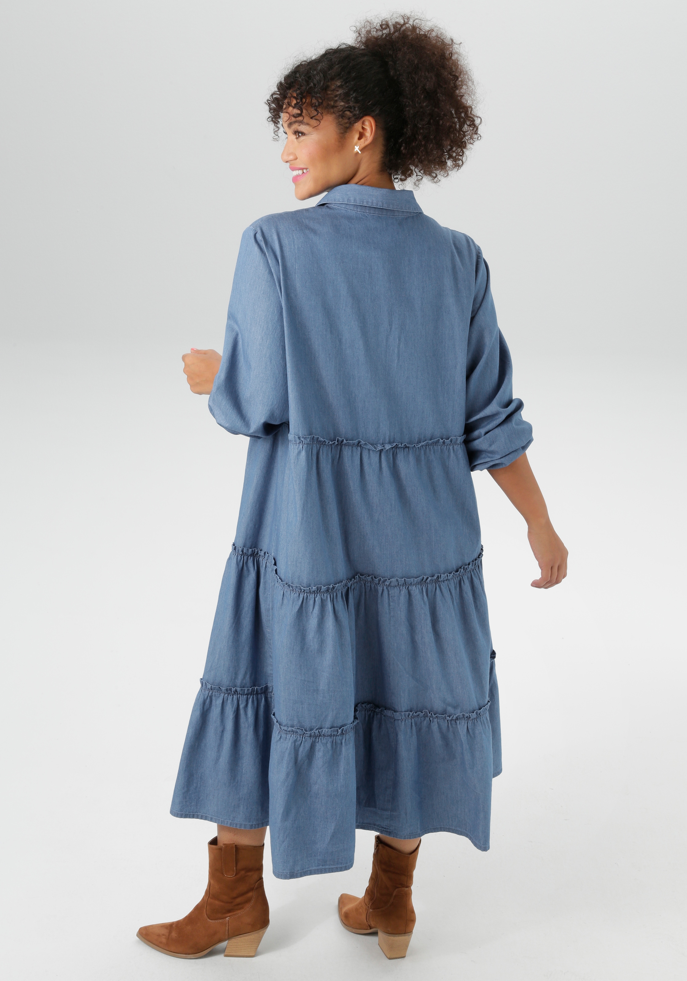 Aniston PLUS Jeanskleid, in Denimqualität - NEUE KOLLEKTION