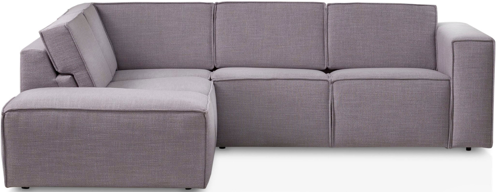 TRENDMANUFAKTUR Ecksofa »Dice mit Sitztiefenverstellung und Kaltschaumpolsterung«, hoher Sitzkomfort, aktuelle Kedernaht, L-Form