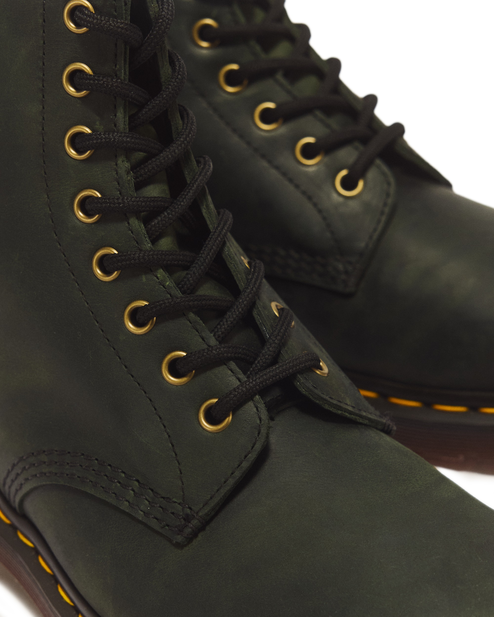 DR. MARTENS Schnürboots »1460 Dms Green Crazy Horse«  Schnürstiefelette mit logobedruckter Anziehlasche