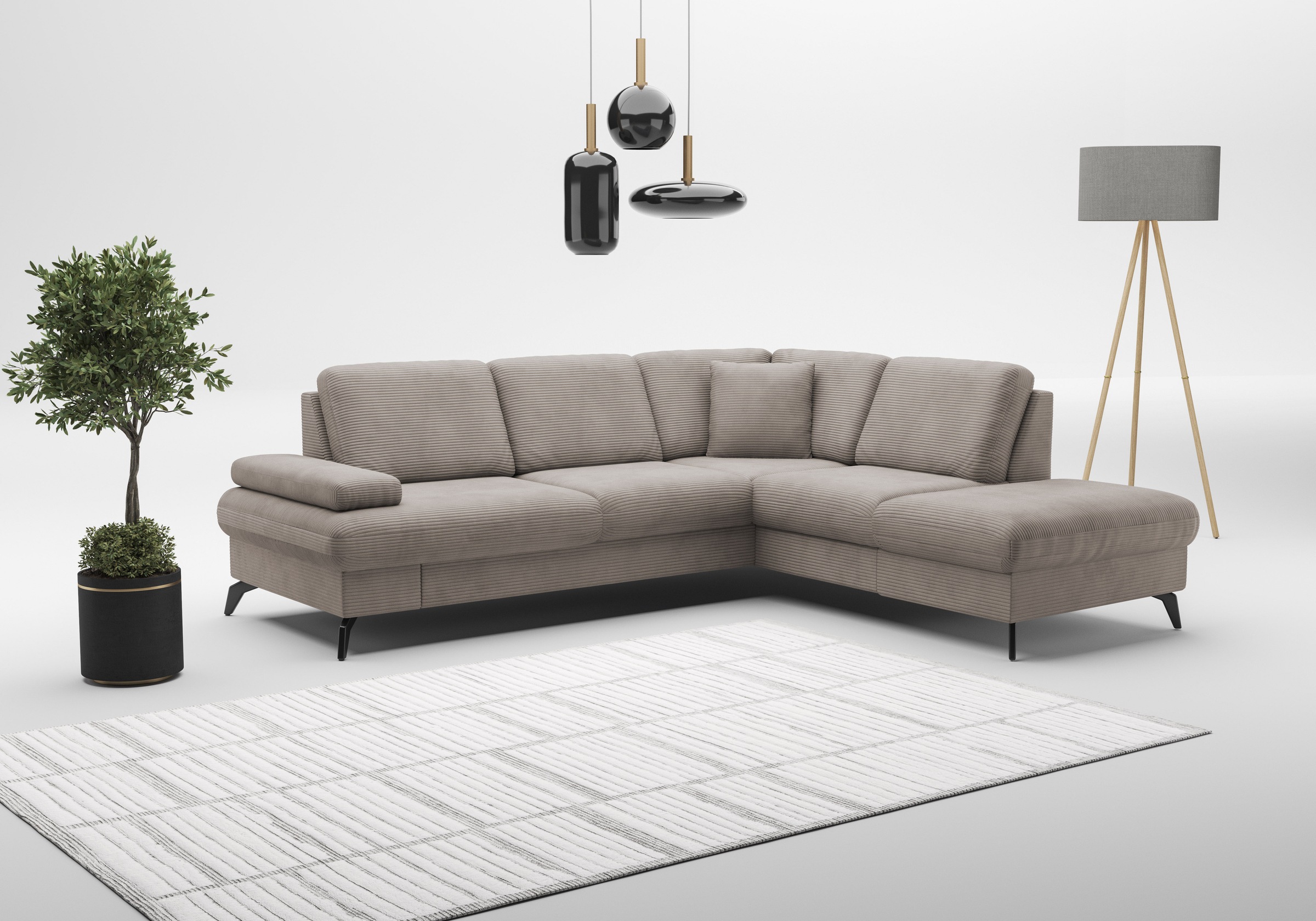 sit&more Ecksofa "Morris Jubi L-Form, B: 238 cm" mit Armteilfunktion & 1 Zierkissen, optional Schlaffunktion