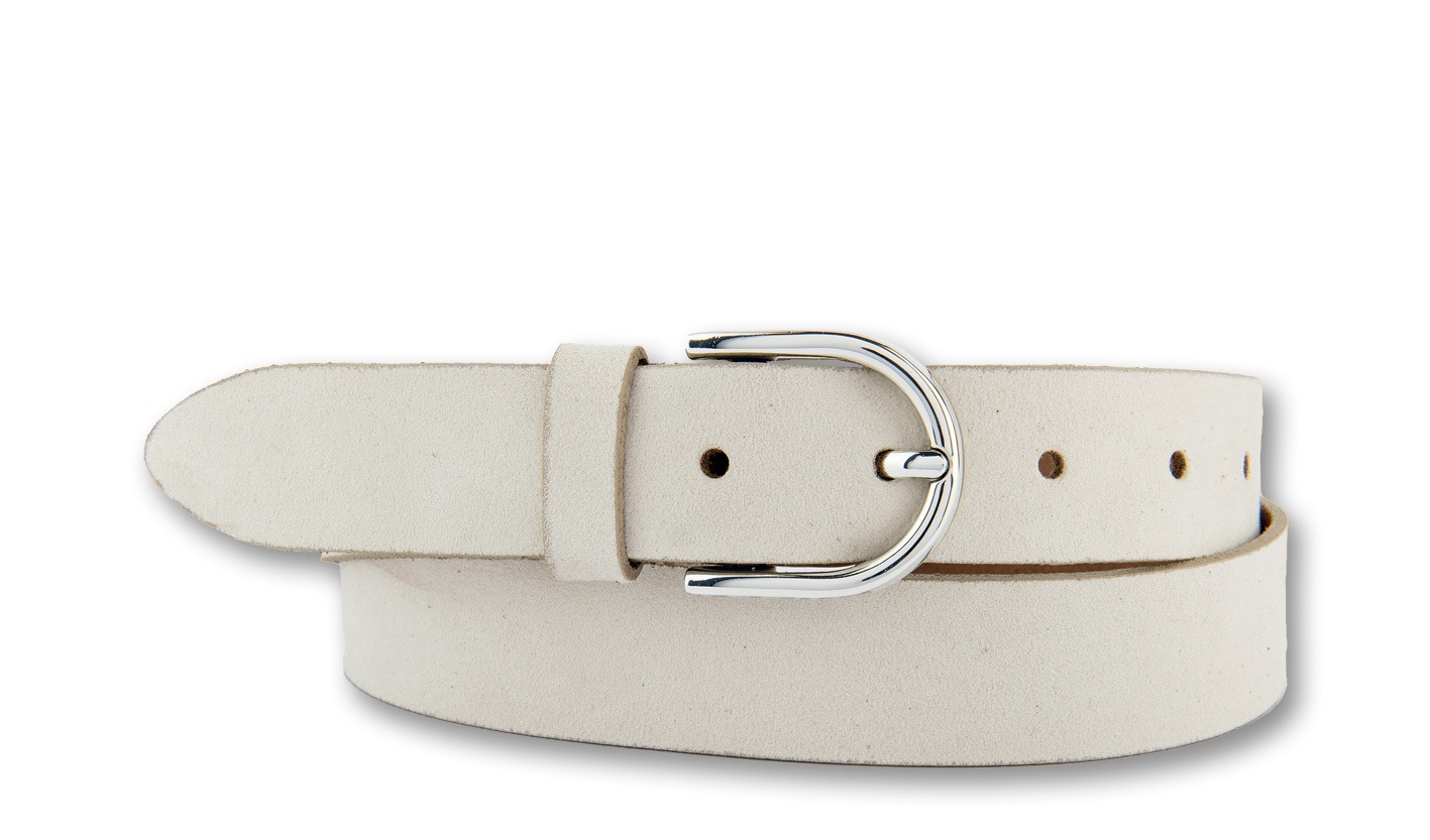 Ledergürtel BERND GÖTZ "Ledergürtel mit Velours und Designschließe", Damen, Gr. 105, creme, Rindsleder, Gürtel Ledergürtel
