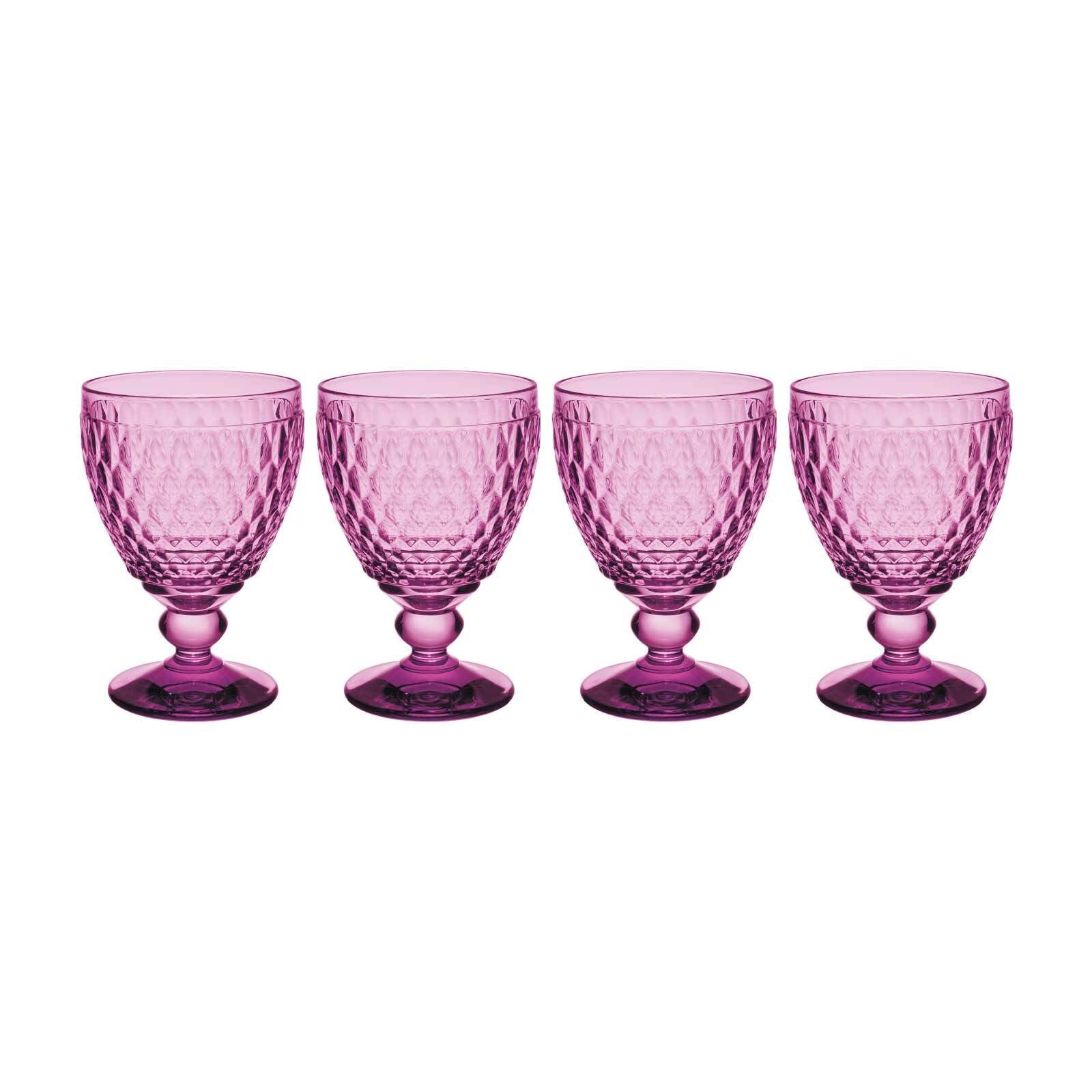 Rotweinglas VILLEROY & BOCH "Rotweingläser Boston Coloured 310 ml 4er Set", pink (berry), Glas, Trinkgefäße, Rotweinglas