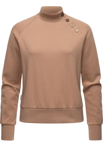 Sweatshirt »Majjorka Solid«, Damen Langarmshirt mit Rippbündchen und Zierknöpfen