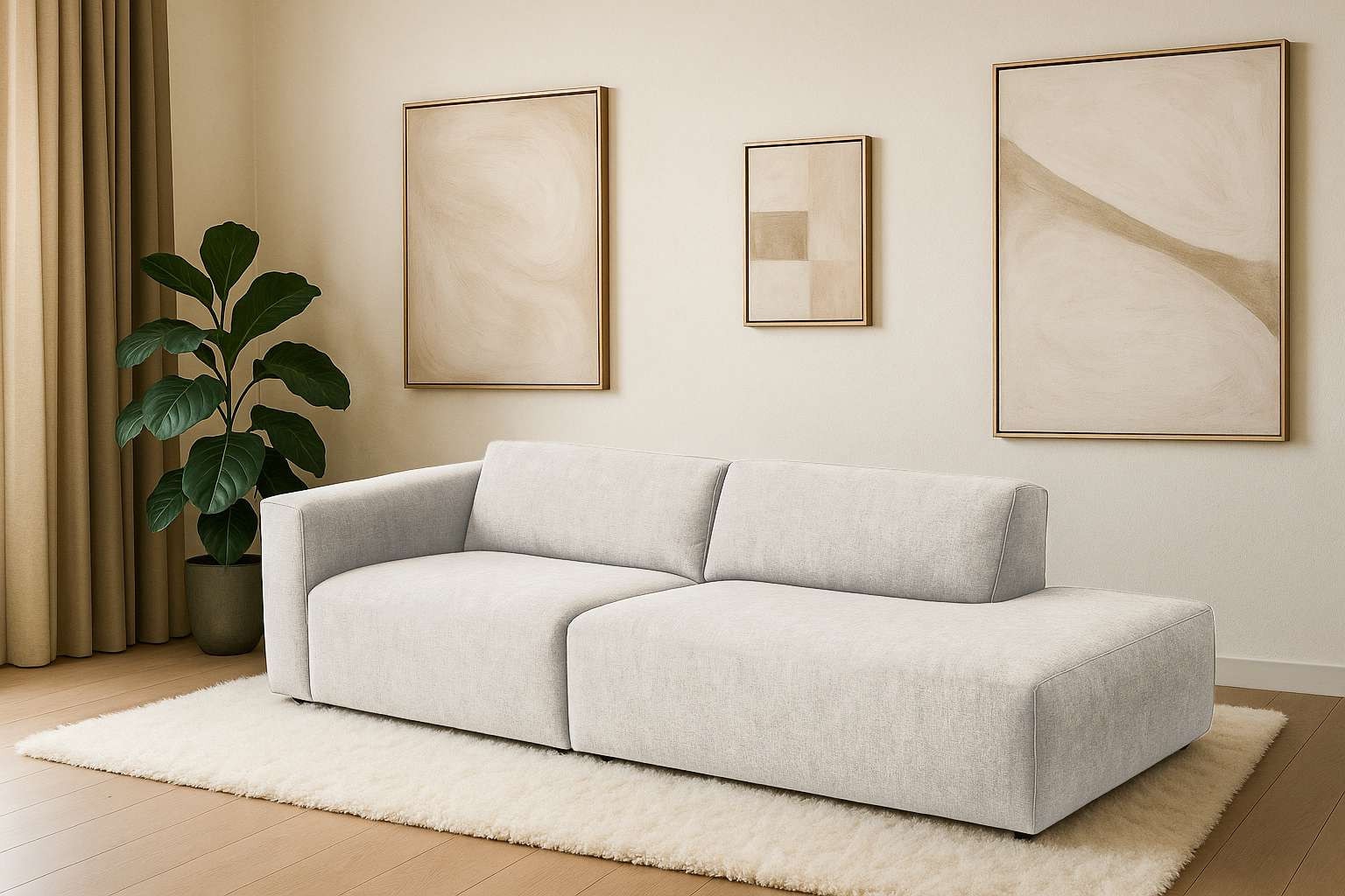 Home affaire 2-Sitzer "Noord mit Kedernaht, Breite 227 cm" Cord, Struktur, Webstoff, mit Wellenunterfederung, Massivholzrahmen