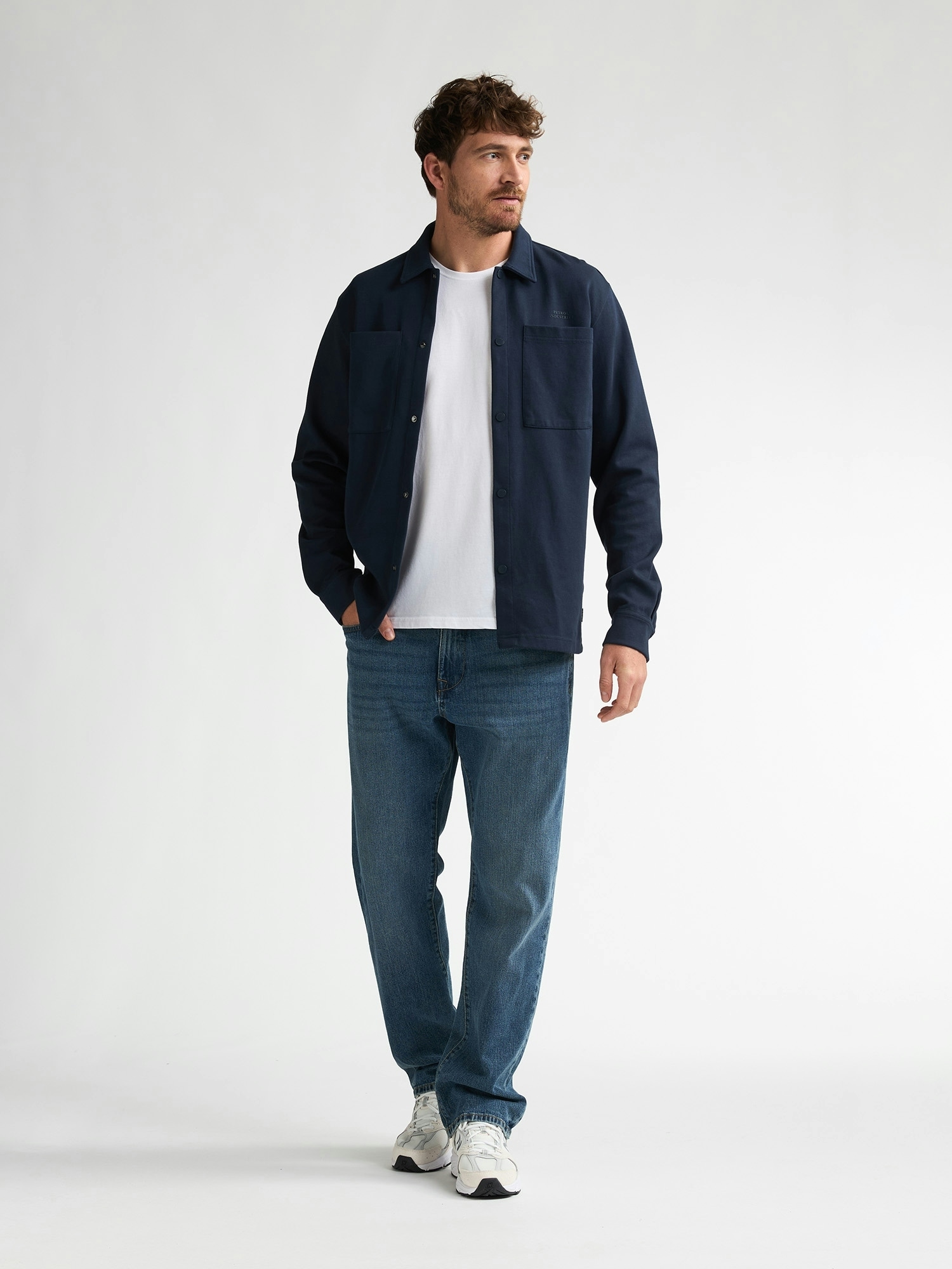 Petrol Industries Langarmhemd »Men Sweater Collar« wärmendes Material mit Druckknöpfen