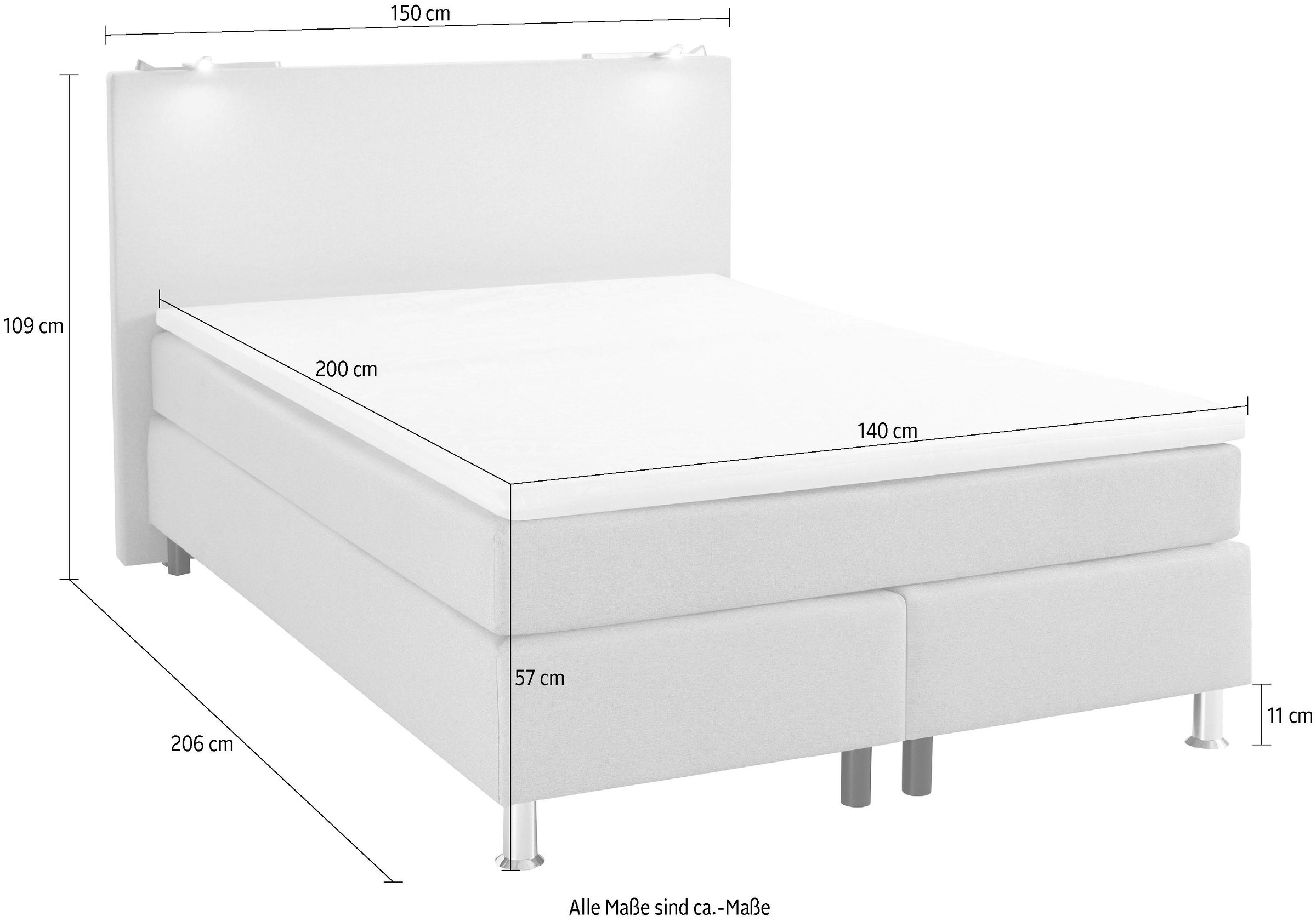 COLLECTION AB Boxspringbett, inkl. LED-Beleuchtung und Topper