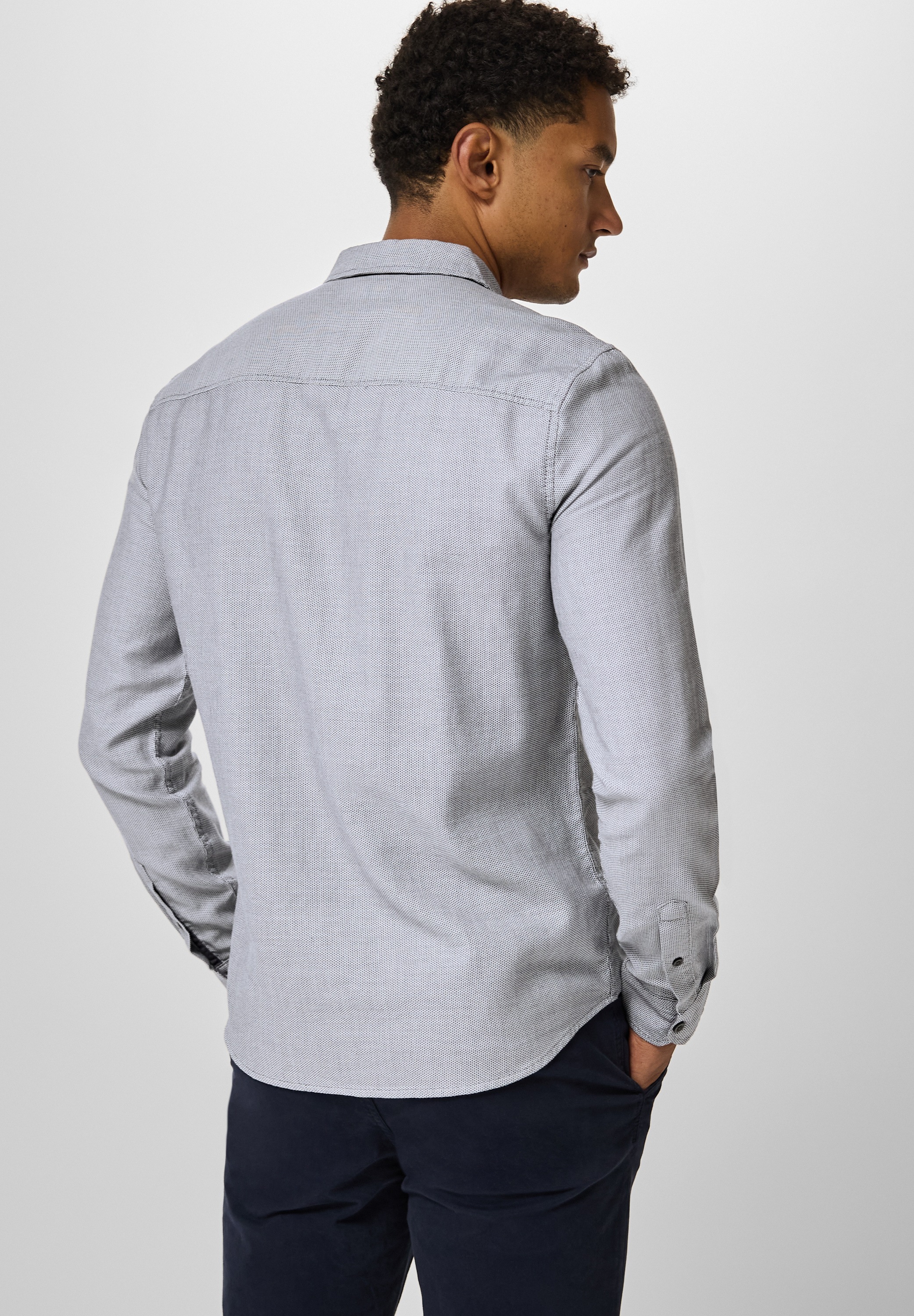 STREET ONE MEN Langarmhemd, aus reiner Baumwolle