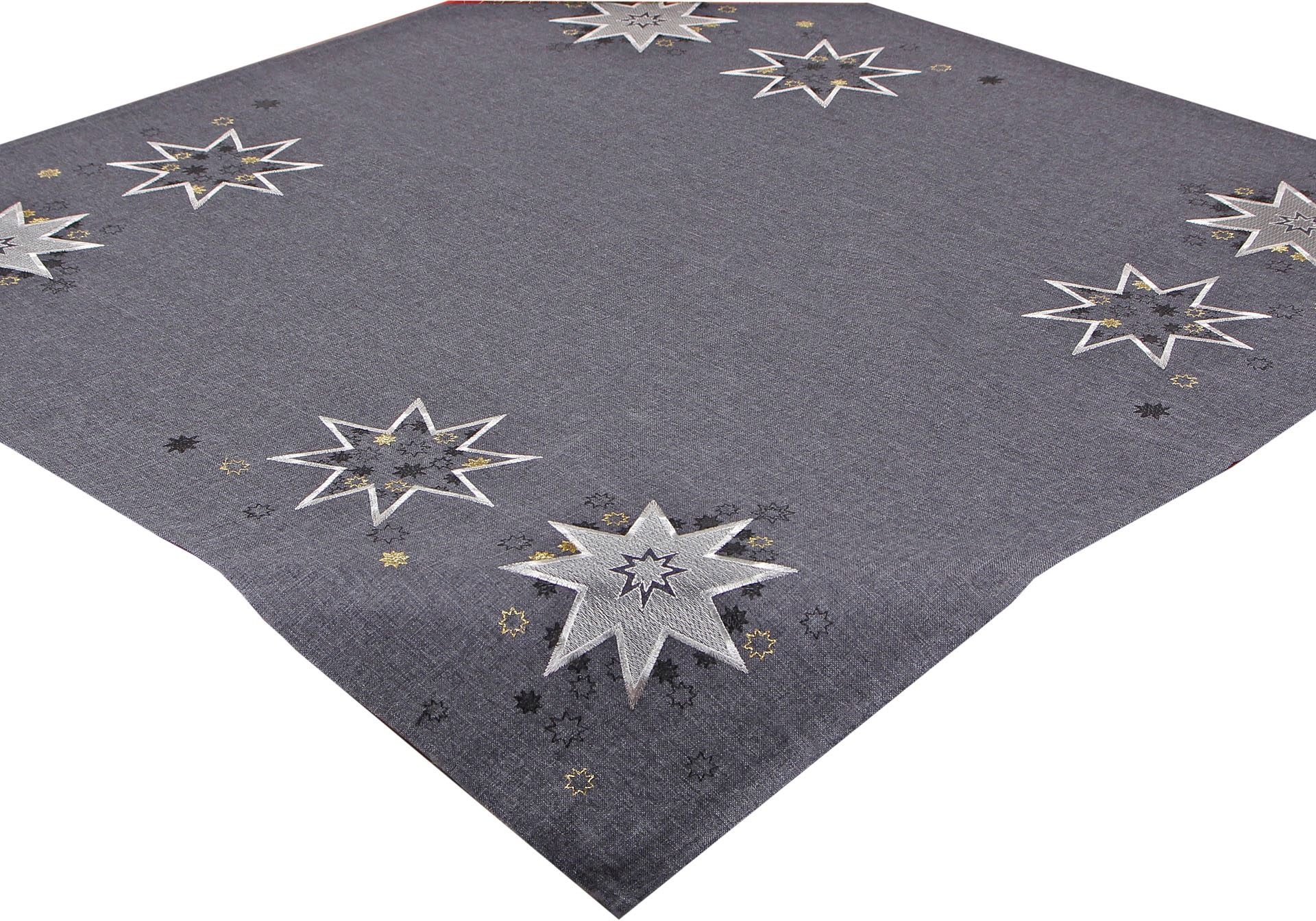 Delindo Lifestyle Mitteldecke »Weihnachtssterne«, (1 St.), Glattes Gewebe, bestickt