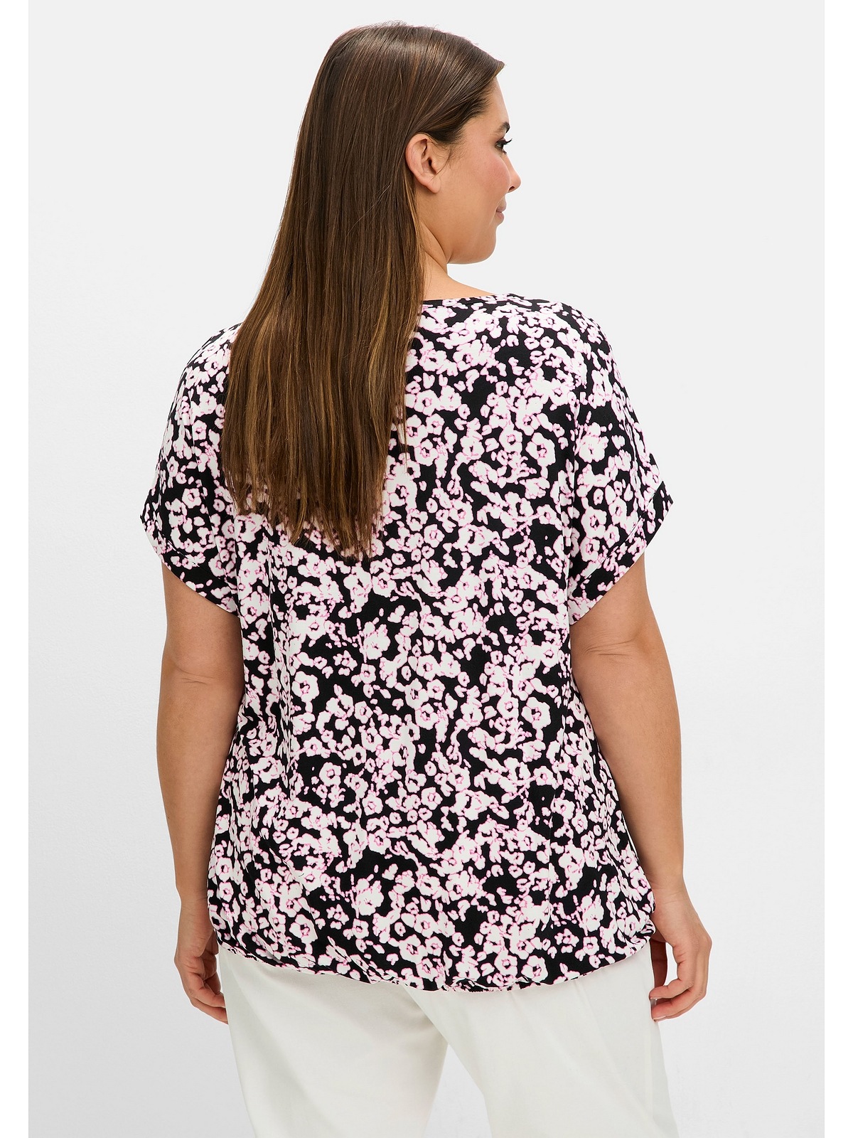 Sheego T-Shirt "Große Größen", mit Blumendruck und Saum-Gummizug günstig online kaufen