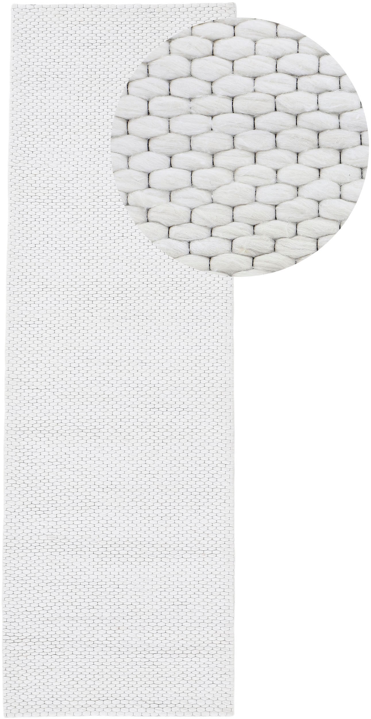 carpetfine Wollteppich "Sina, auch als Läufer" rechteckig 14 mm Höhe Handweb Teppich, reine Wolle, meliert, handgewebt, weich & kuschelig