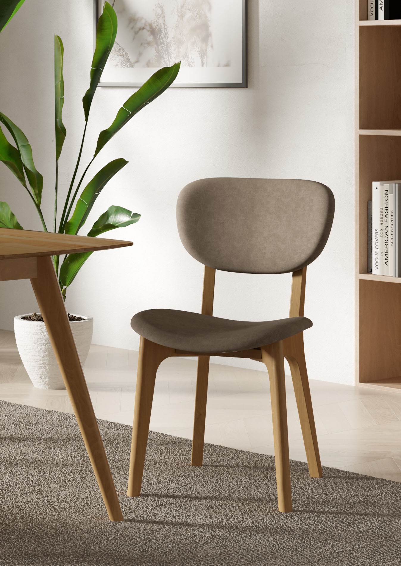 INOSIGN Stuhl "COZY Made in Italy" (Set) 2 Stk. Microfaser Gestell in Buche günstig online kaufen