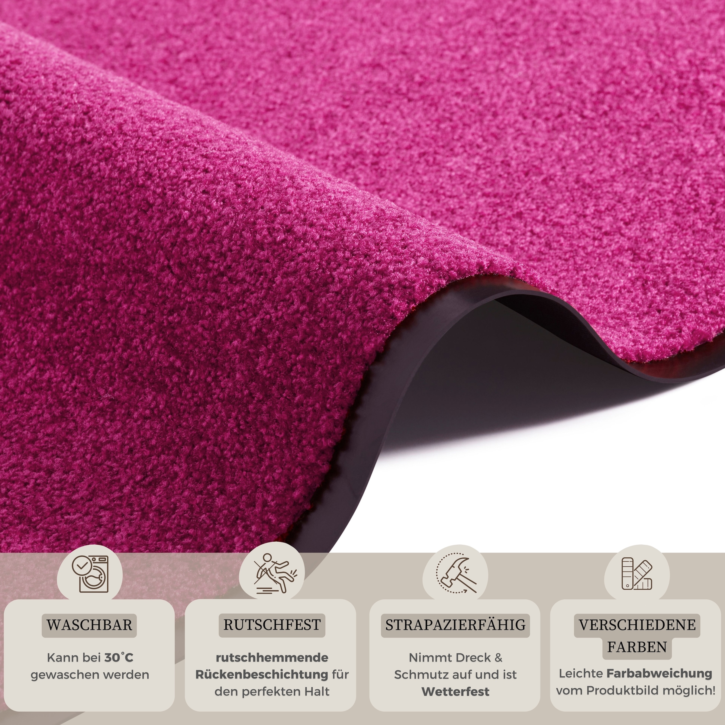 HANSE Home Fußmatte »Wash & Clean«, rechteckig, 7 mm Höhe, Schmutzfangmatte, Türmatte, In- und Outdoor, Teppich, Läufer, waschbar